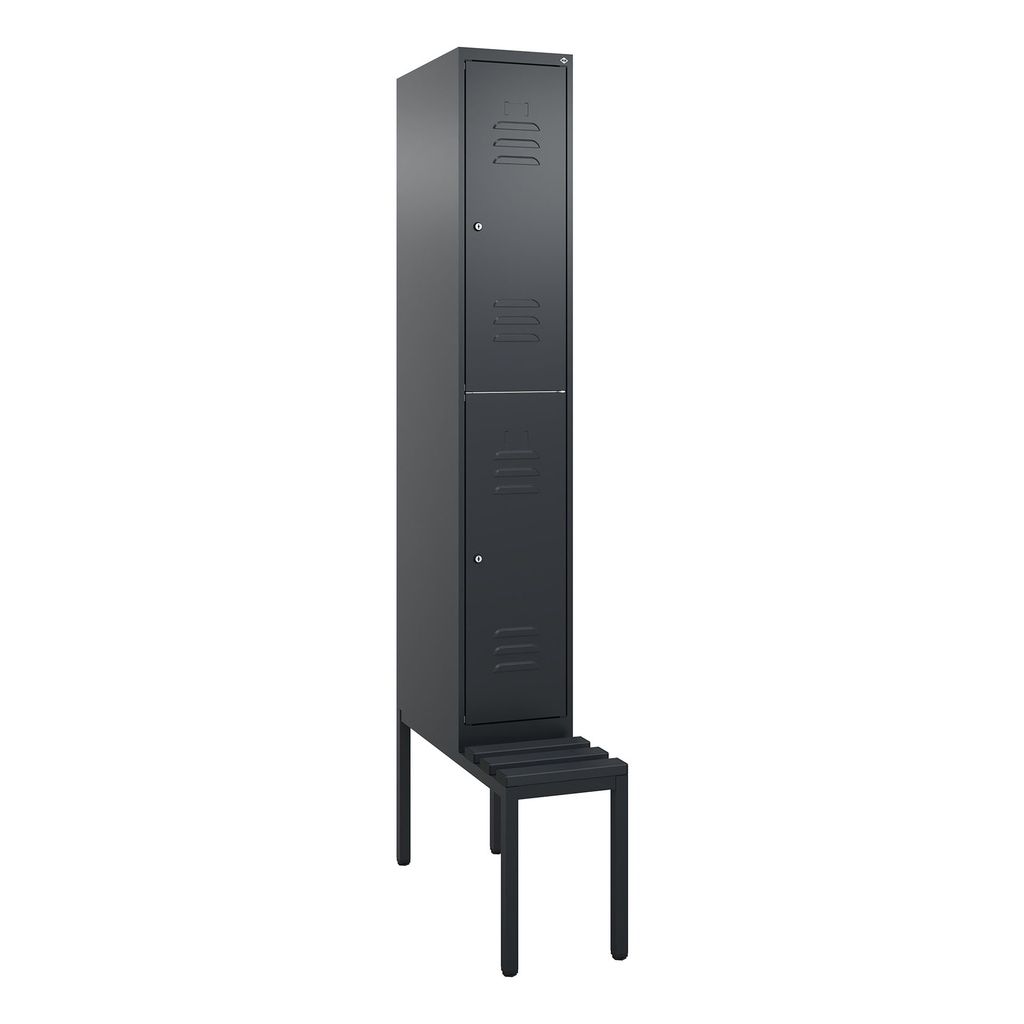 Garderobenspind mit Bank  C+P Classic PLUS (Anthrazit, 30, mit 2 Türen)