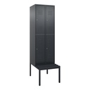 Garderobenspind mit Bank  C+P Classic PLUS (Anthrazit, 30, mit 4 Türen)