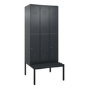 Garderobenspind mit Bank  C+P Classic PLUS (Anthrazit, 30, mit 6 Türen)