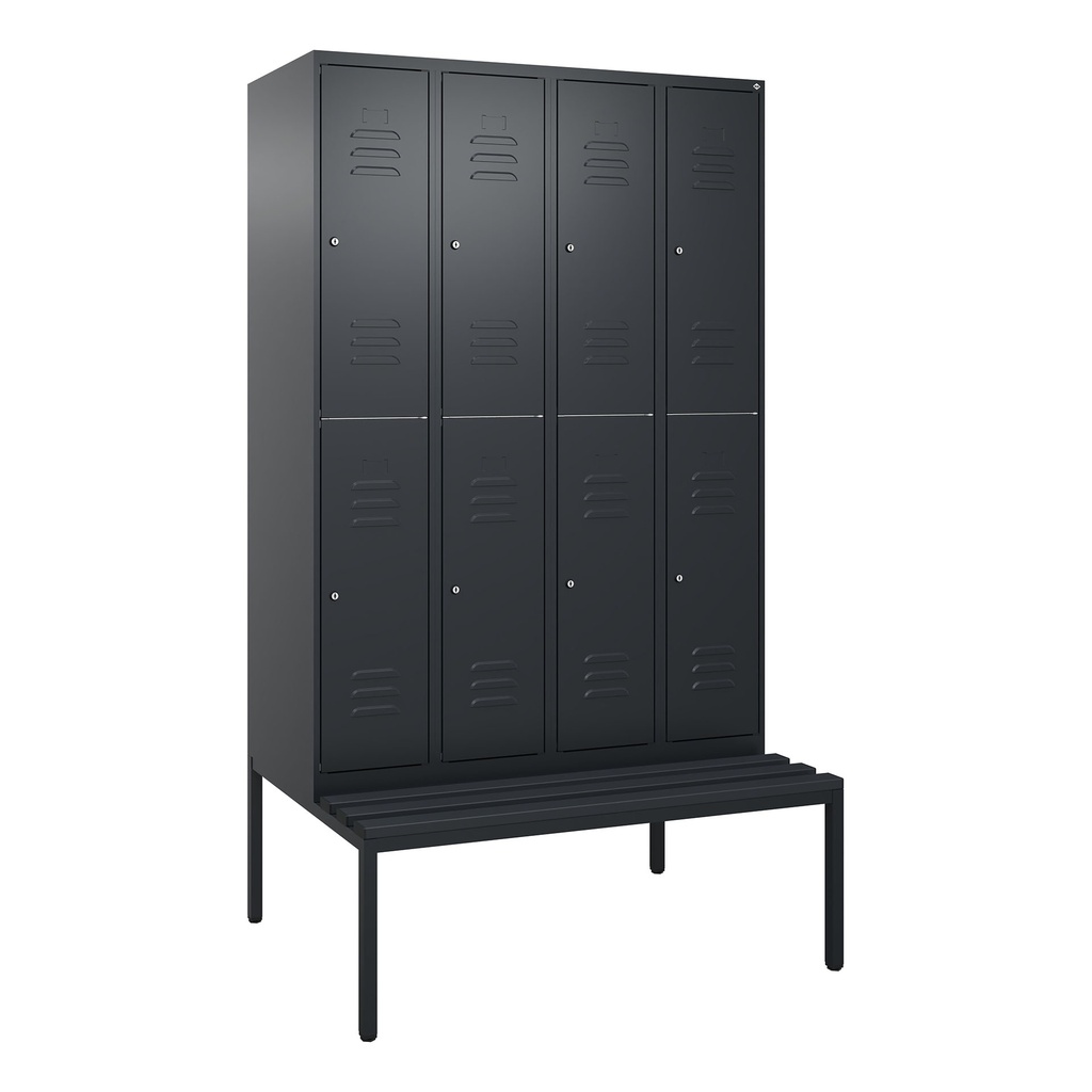 Garderobenspind mit Bank  C+P Classic PLUS (Anthrazit, 30, mit 8 Türen)