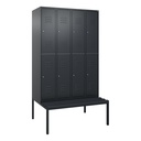 Garderobenspind mit Bank  C+P Classic PLUS (Anthrazit, 30, mit 8 Türen)