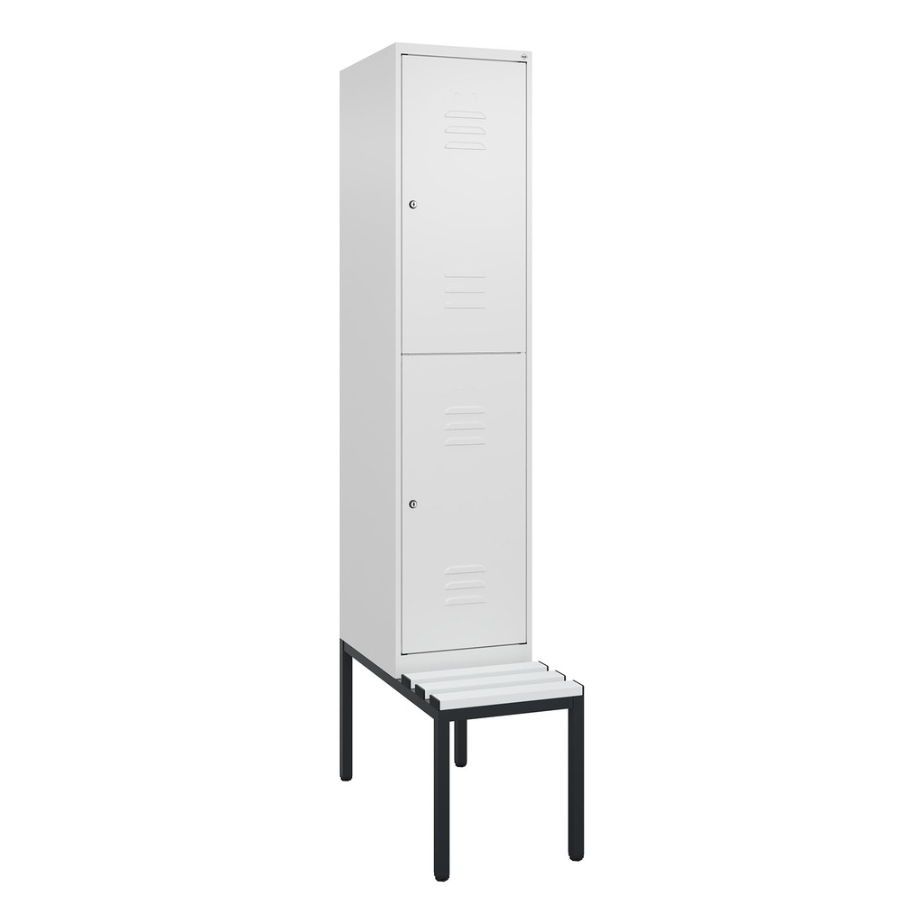 Garderobenspind mit Bank  C+P Classic PLUS (Weiss, 40, mit 2 Türen)