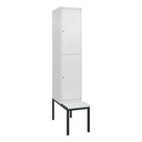 Garderobenspind mit Bank  C+P Classic PLUS (Weiss, 40, mit 2 Türen)