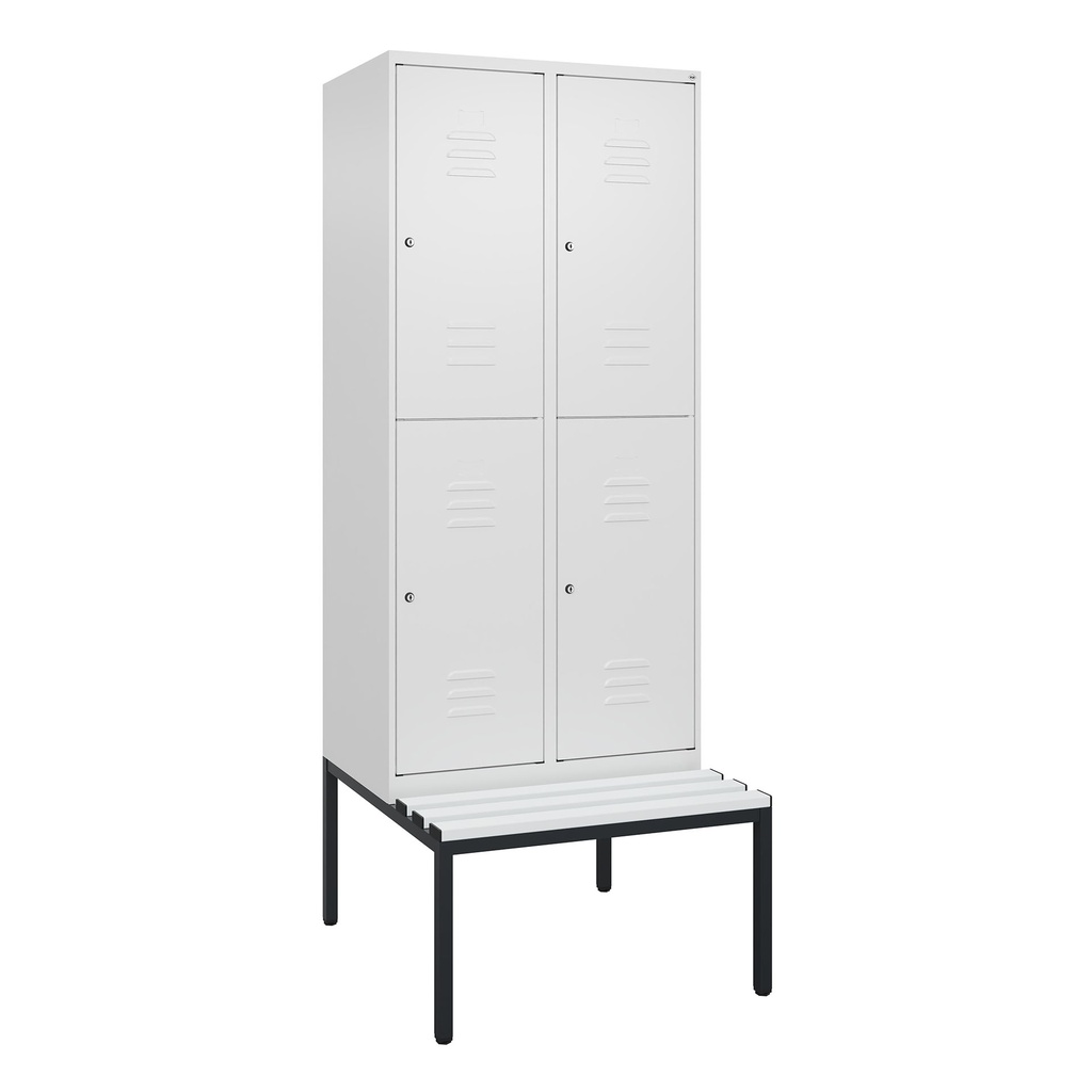 Garderobenspind mit Bank  C+P Classic PLUS (Weiss, 40, mit 4 Türen)