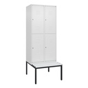 Garderobenspind mit Bank  C+P Classic PLUS (Weiss, 40, mit 4 Türen)