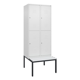 Garderobenspind mit Bank  C+P Classic PLUS (Weiss, 40, mit 4 Türen)