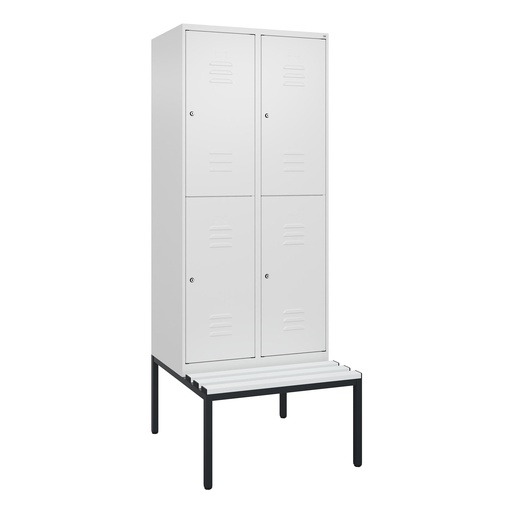 Garderobenspind mit Bank  C+P Classic PLUS (Weiss, 40, mit 4 Türen)