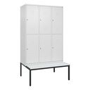Garderobenspind mit Bank  C+P Classic PLUS (Weiss, 40, mit 6 Türen)