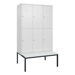 Garderobenspind mit Bank  C+P Classic PLUS (Weiss, 40, mit 6 Türen)
