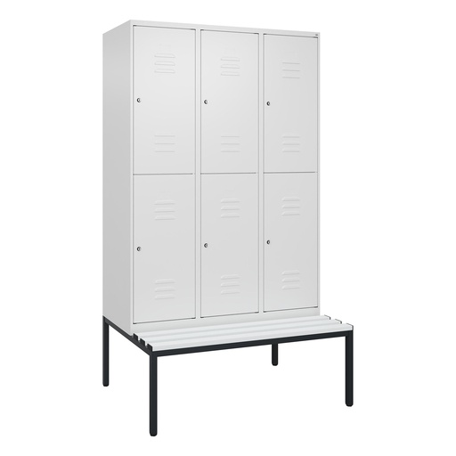 Garderobenspind mit Bank  C+P Classic PLUS (Weiss, 40, mit 6 Türen)