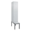 Garderobenspind mit Bank  C+P Classic PLUS (Lichtgrau, 40, mit 2 Türen)