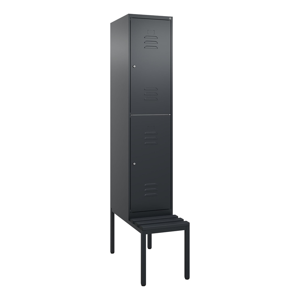 Garderobenspind mit Bank  C+P Classic PLUS (Anthrazit, 40, mit 2 Türen)