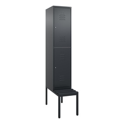 Garderobenspind mit Bank  C+P Classic PLUS (Anthrazit, 40, mit 2 Türen)