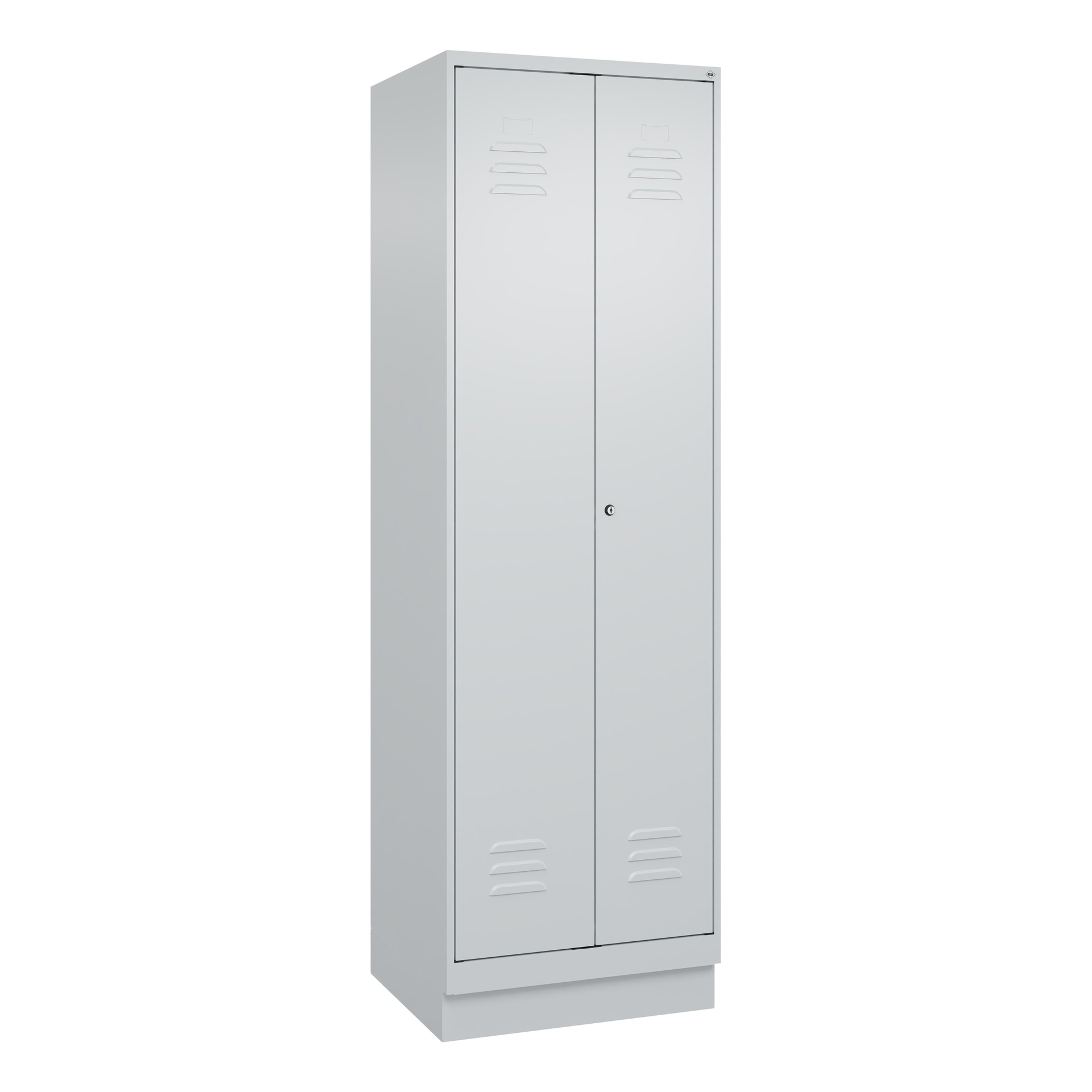 C+P Classic PLUS cleaning equipment cupboard, Light gray, with key, 60.0 x 195.0 x 50.0 cm, New - Also perfect as a filing cabinet