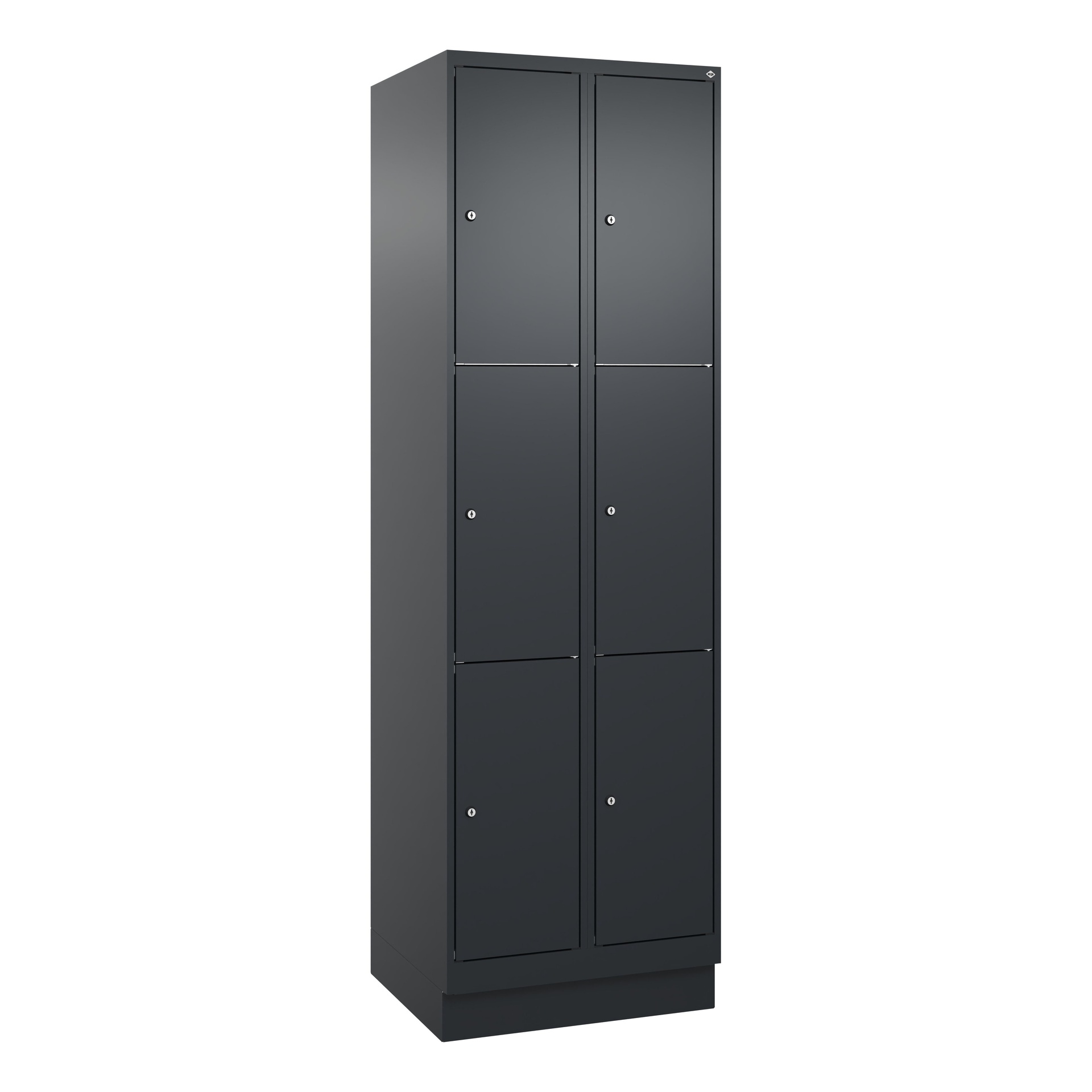 Image of Schliessfachschrank C+P Classic PLUS, Anthrazit, mit 6 Türen, mit Schlüssel, Neu Robust - ideal für Büro und Empfangsbereich