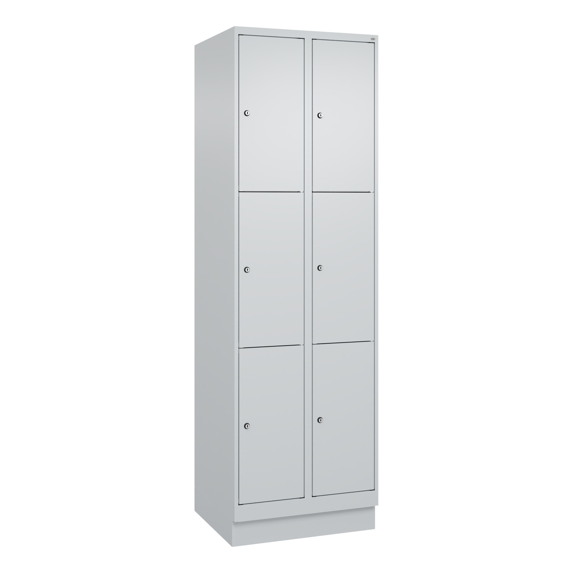 Image of Schliessfachschrank C+P Classic PLUS, Lichtgrau, mit 6 Türen, mit Schlüssel, Neu Robust - ideal für Büro und Empfangsbereich