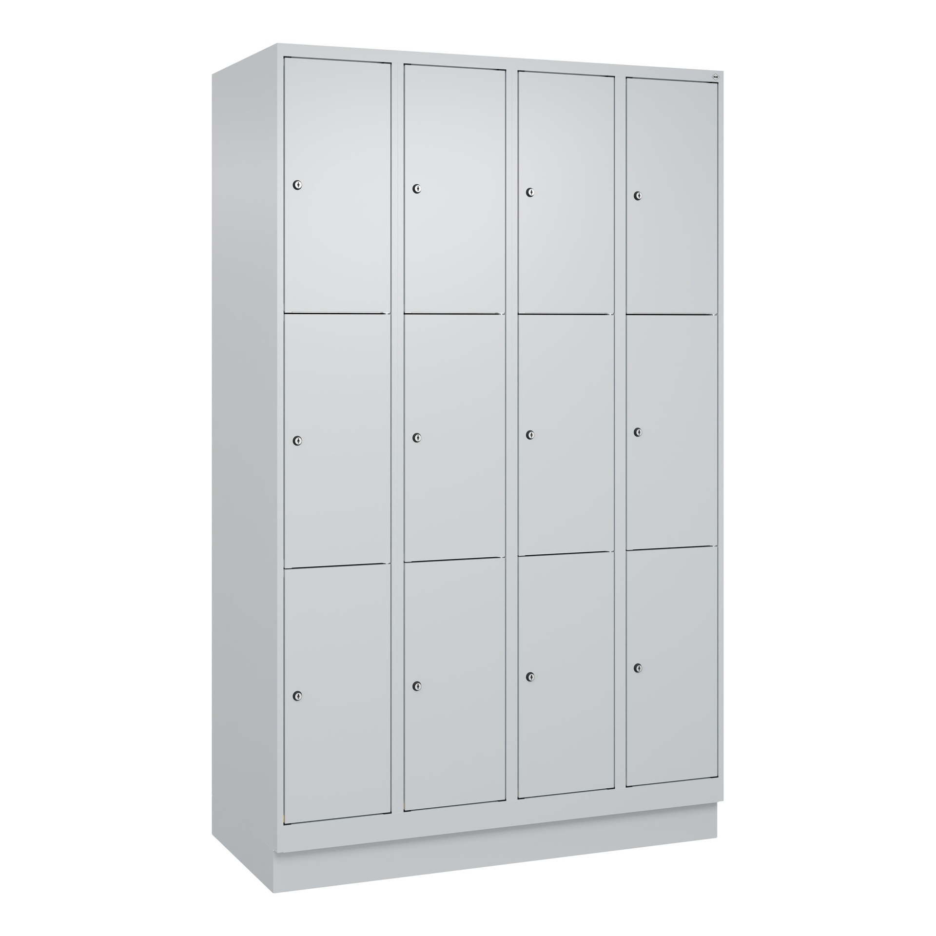 Image of Schliessfachschrank C+P Classic PLUS, Lichtgrau, mit 12 Türen, mit Schlüssel, Neu Robust - ideal für Büro und Empfangsbereich
