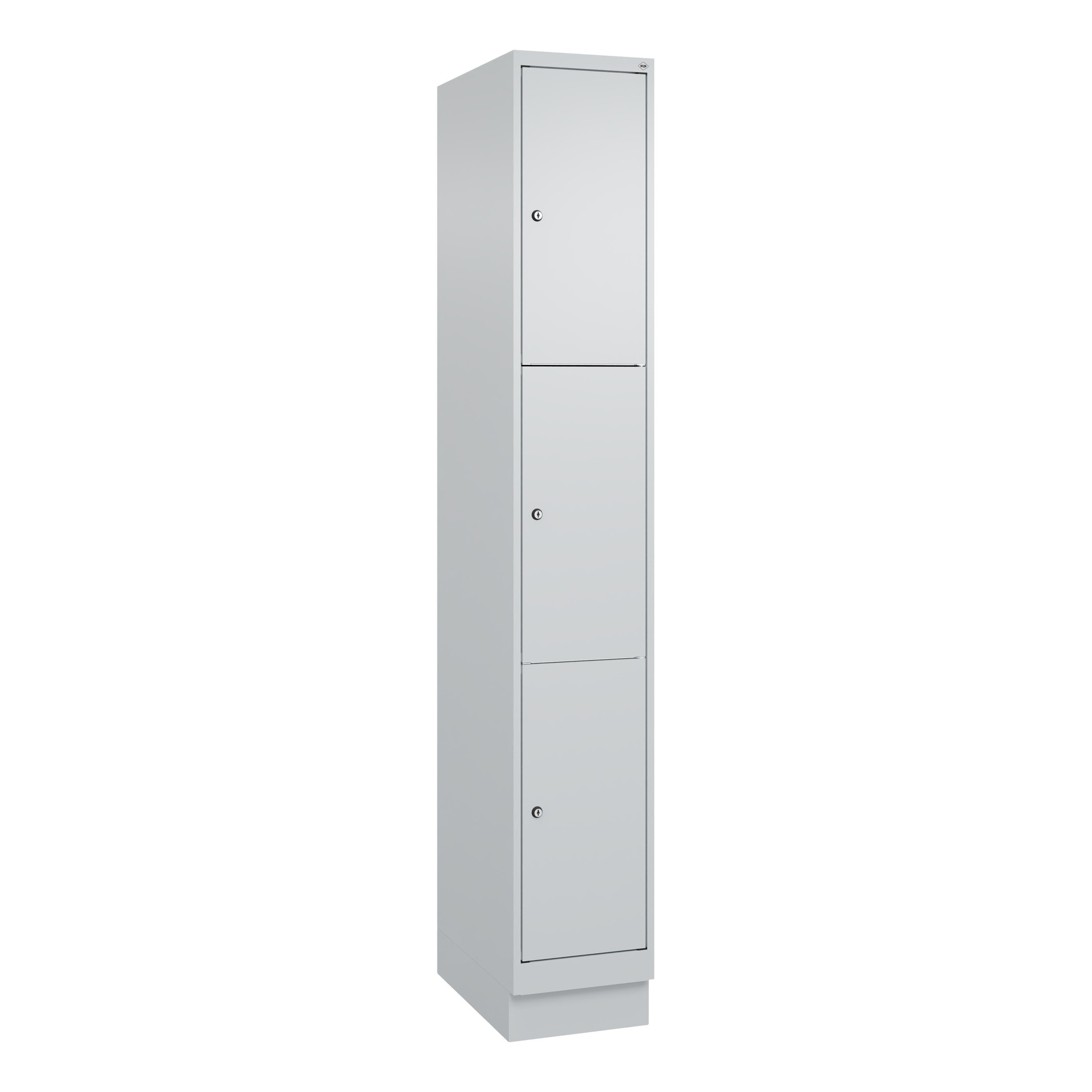 Image of Schliessfachschrank C+P Classic PLUS, Lichtgrau, mit 3 Türen, mit Schlüssel, Neu Robust - ideal für Büro und Empfangsbereich