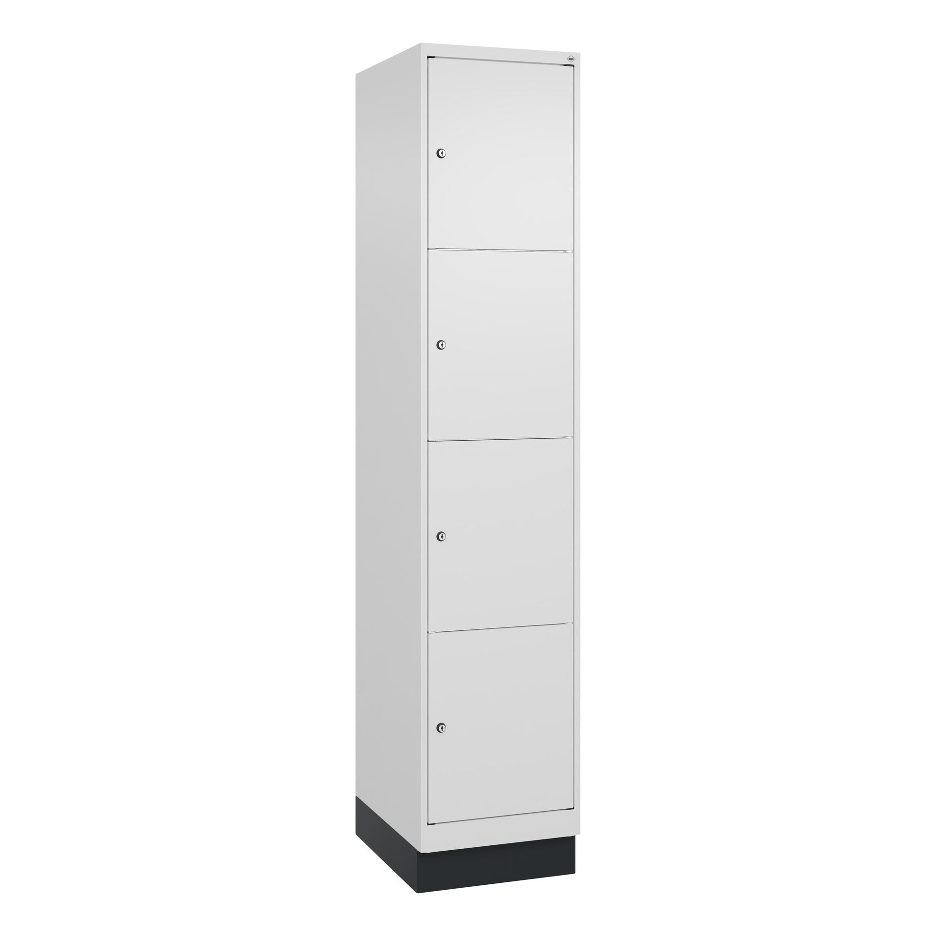 Image of Schliessfachschrank C+P Classic PLUS, Weiss, mit 4 Türen, mit Schlüssel, Neu Robust - ideal für Büro und Empfangsbereich