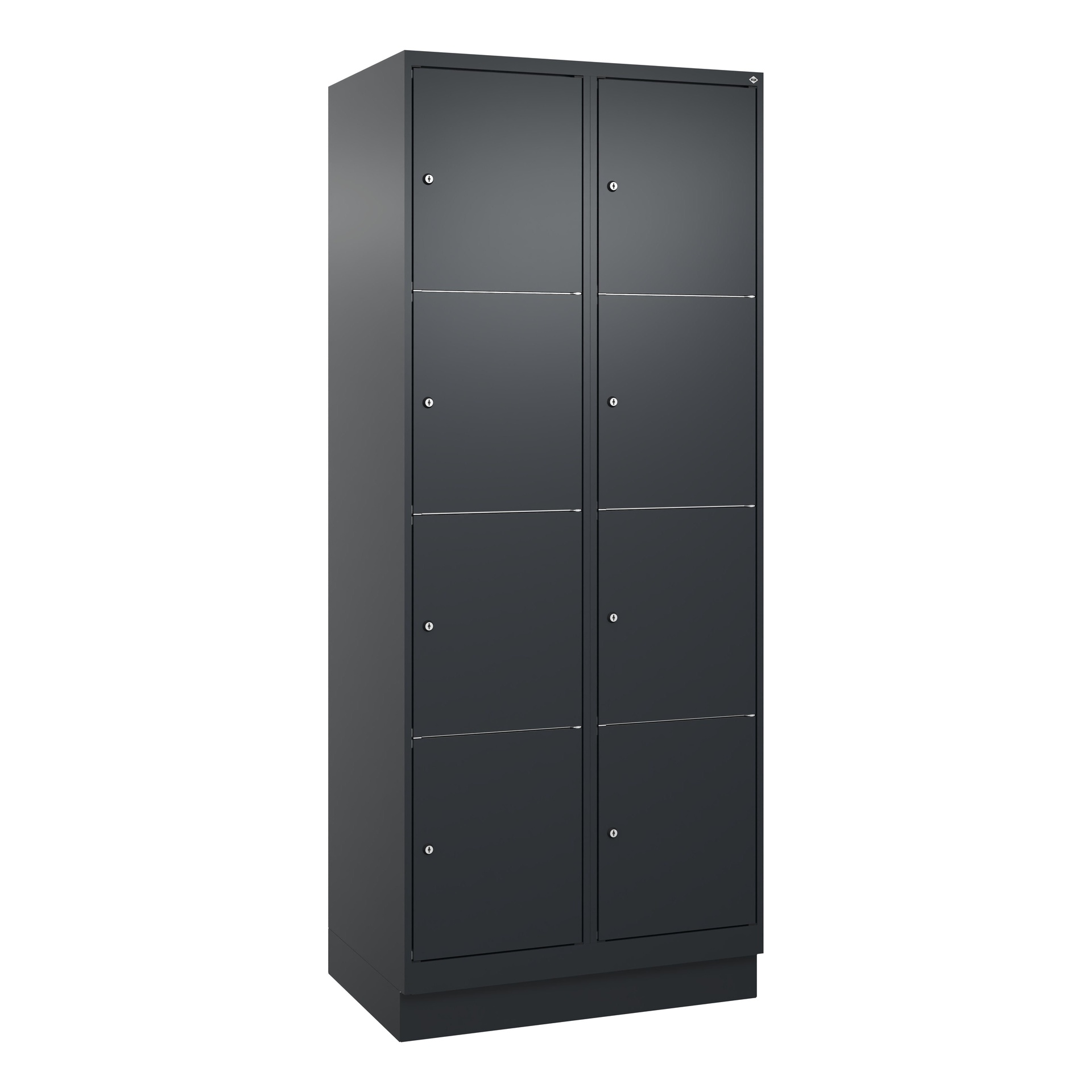 Schliessfachschrank C+P Classic PLUS, Anthrazit, mit 8 Türen, mit Schlüssel, Neu Robust - ideal für Büro und Empfangsbereich