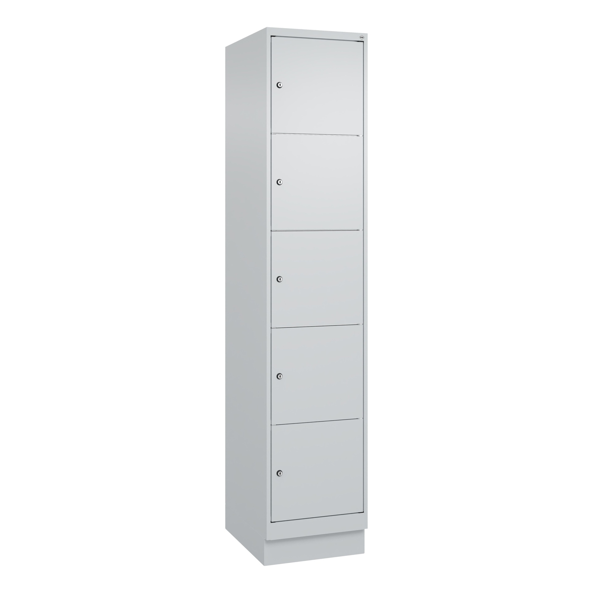 Image of Schliessfachschrank C+P Classic PLUS, Lichtgrau, mit 5 Türen, mit Schlüssel, Neu Robust - ideal für Büro und Empfangsbereich