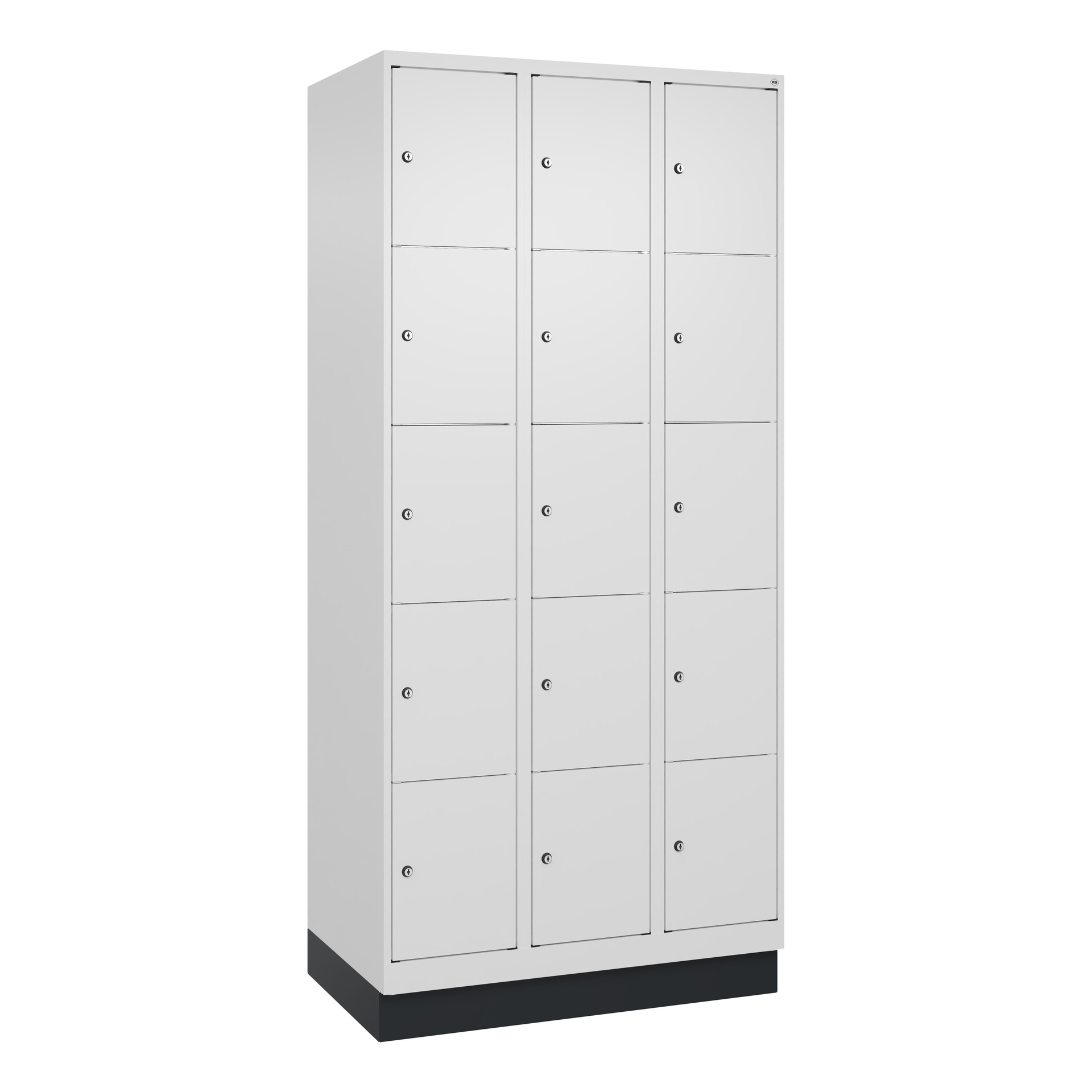 Image of Schliessfachschrank C+P Classic PLUS, Weiss, mit 15 Türen, mit Schlüssel, Neu Robust - ideal für Büro und Empfangsbereich