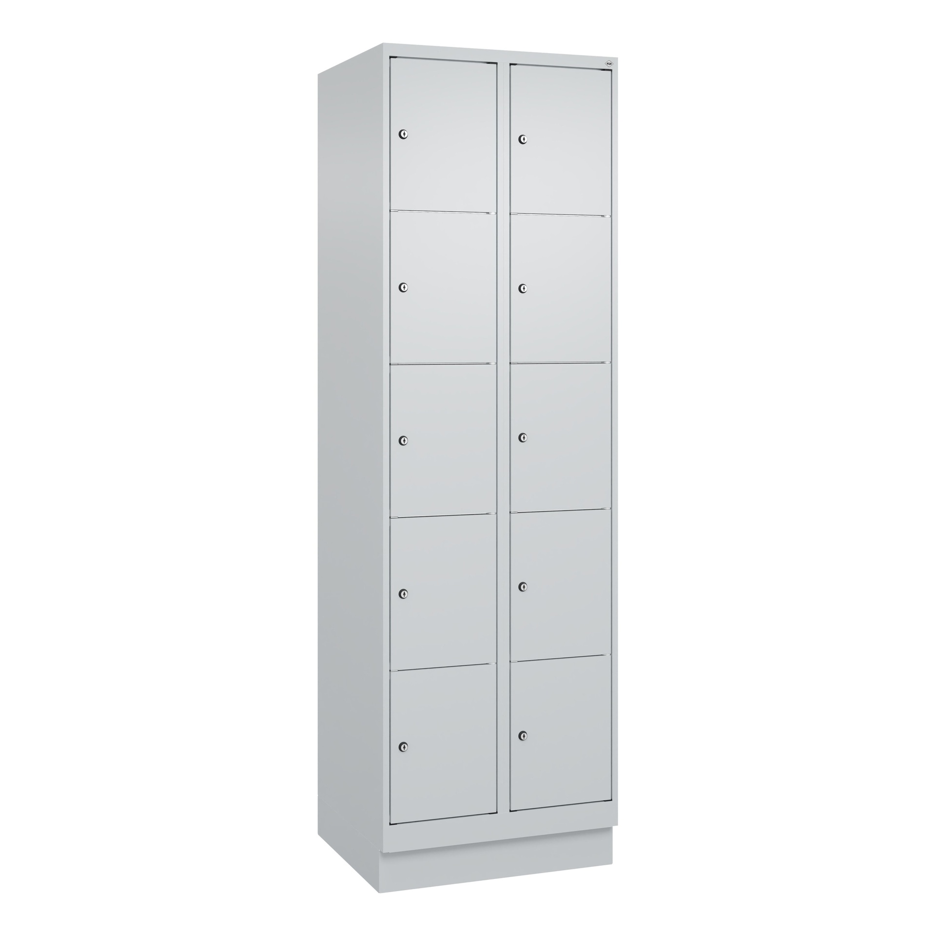Image of Schliessfachschrank C+P Classic PLUS, Lichtgrau, mit 10 Türen, mit Schlüssel, Neu Robust - ideal für Büro und Empfangsbereich