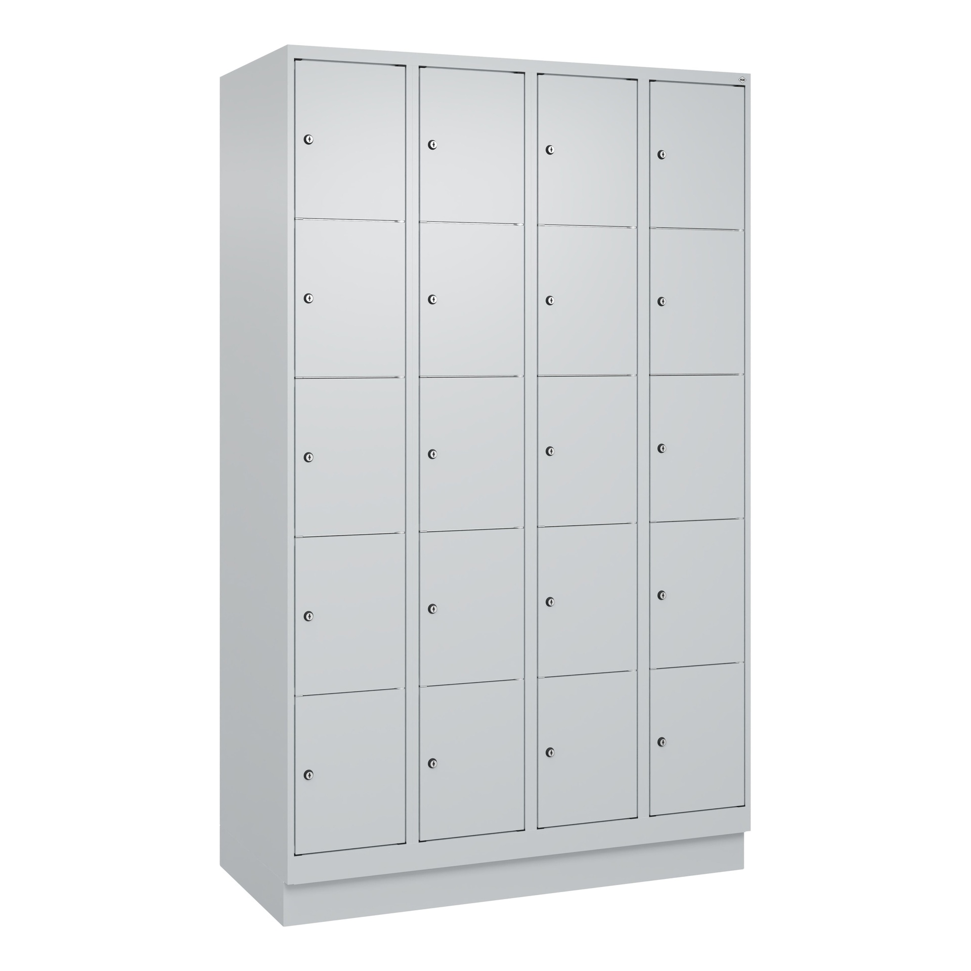 Image of Schliessfachschrank C+P Classic PLUS, Lichtgrau, mit 20 Türen, mit Schlüssel, Neu Robust - ideal für Büro und Empfangsbereich