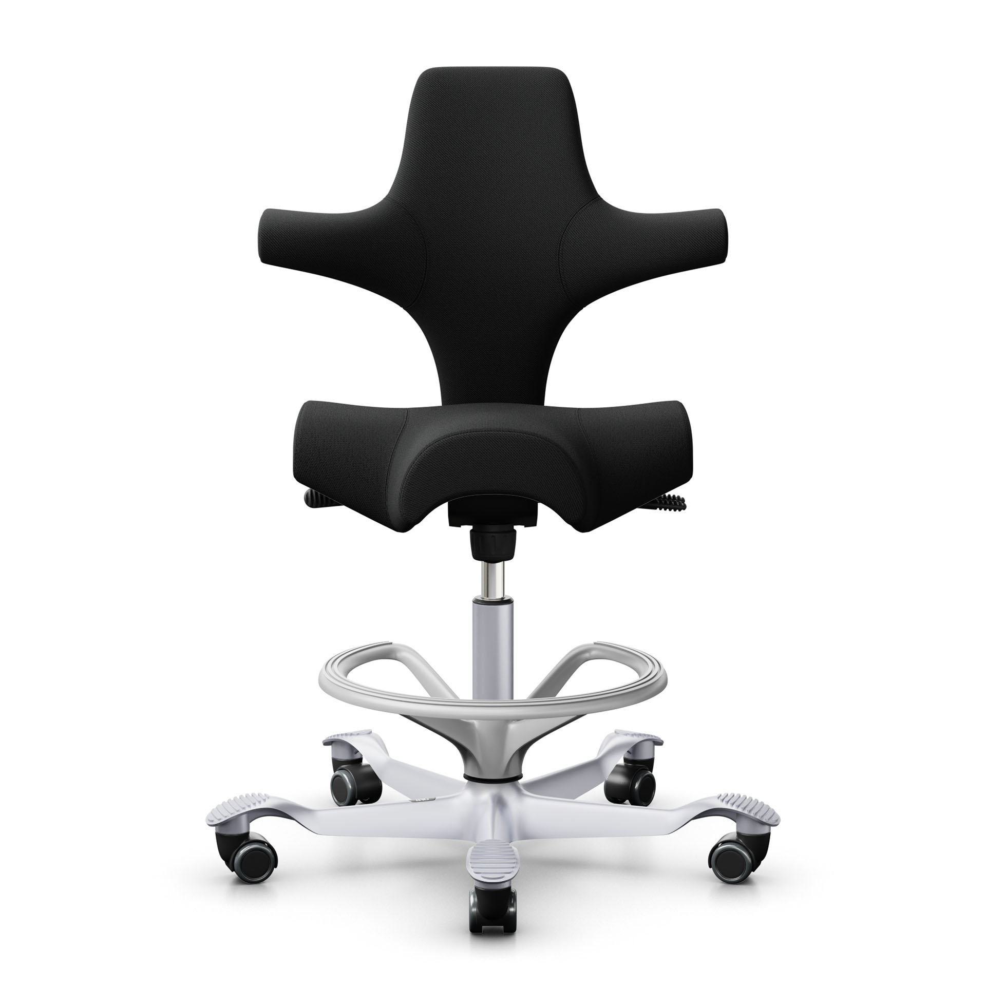 Image of Tresenhocker HAG Capisco 8106, Schwarz/Silbergrau, Neu, Barhocker - Praktisch & Komfortabel