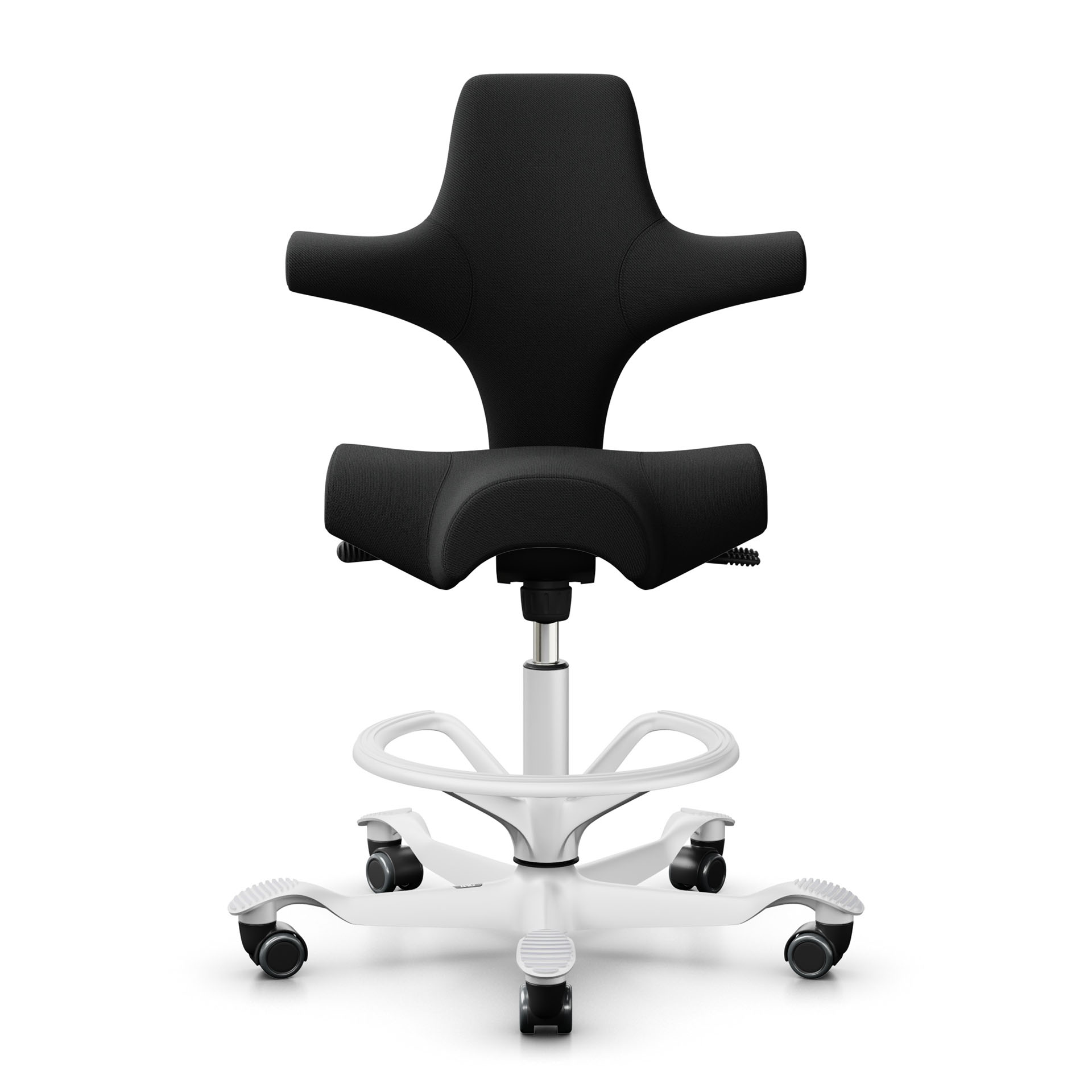 Image of Tresenhocker HAG Capisco 8106, Schwarz/Weiss, Neu, Barhocker - Praktisch & Komfortabel