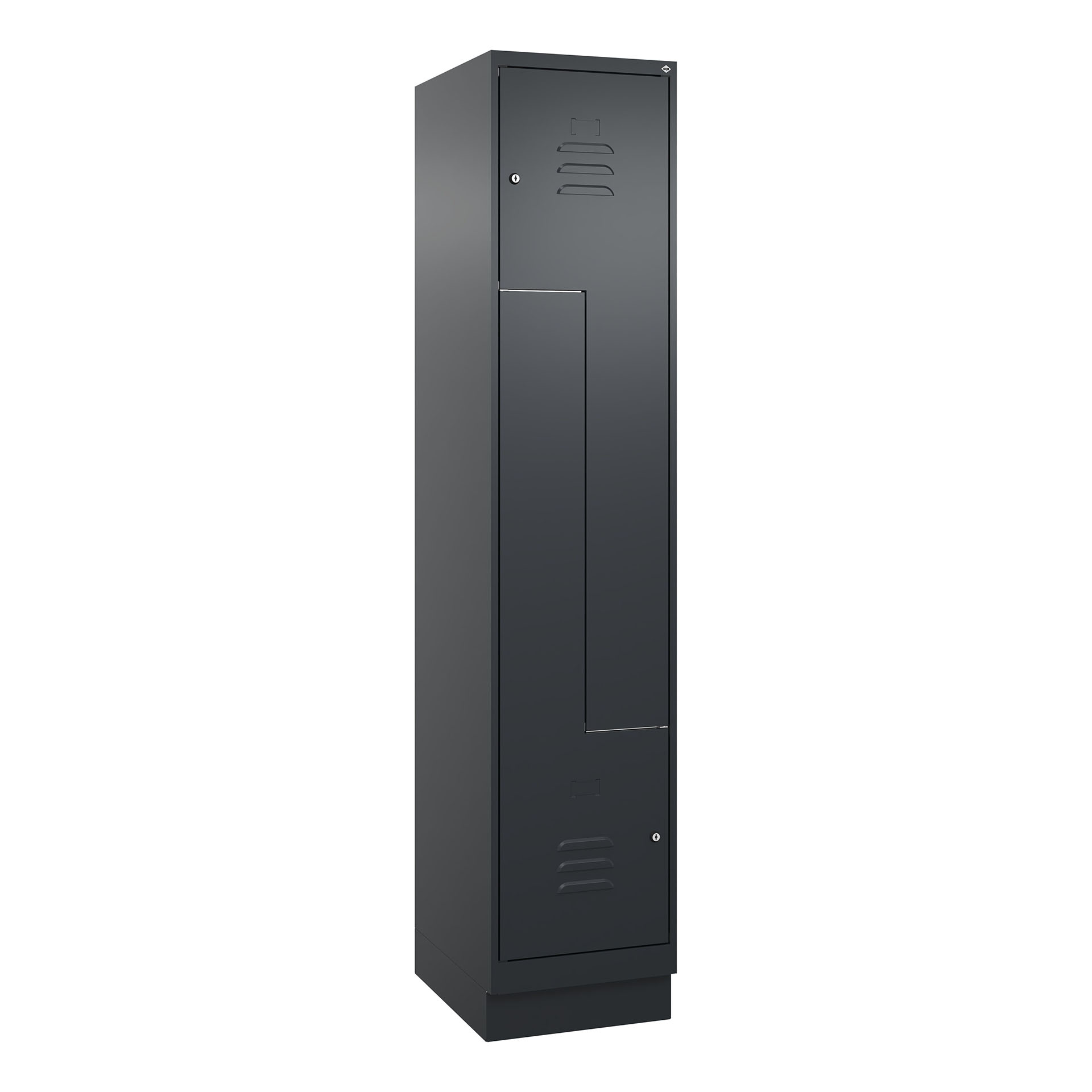 Image of Schliessfachschrank C+P Classic PLUS, Anthrazit, mit 2 Türen, mit Schlüssel, Neu Robust - ideal für Büro und Empfangsbereich