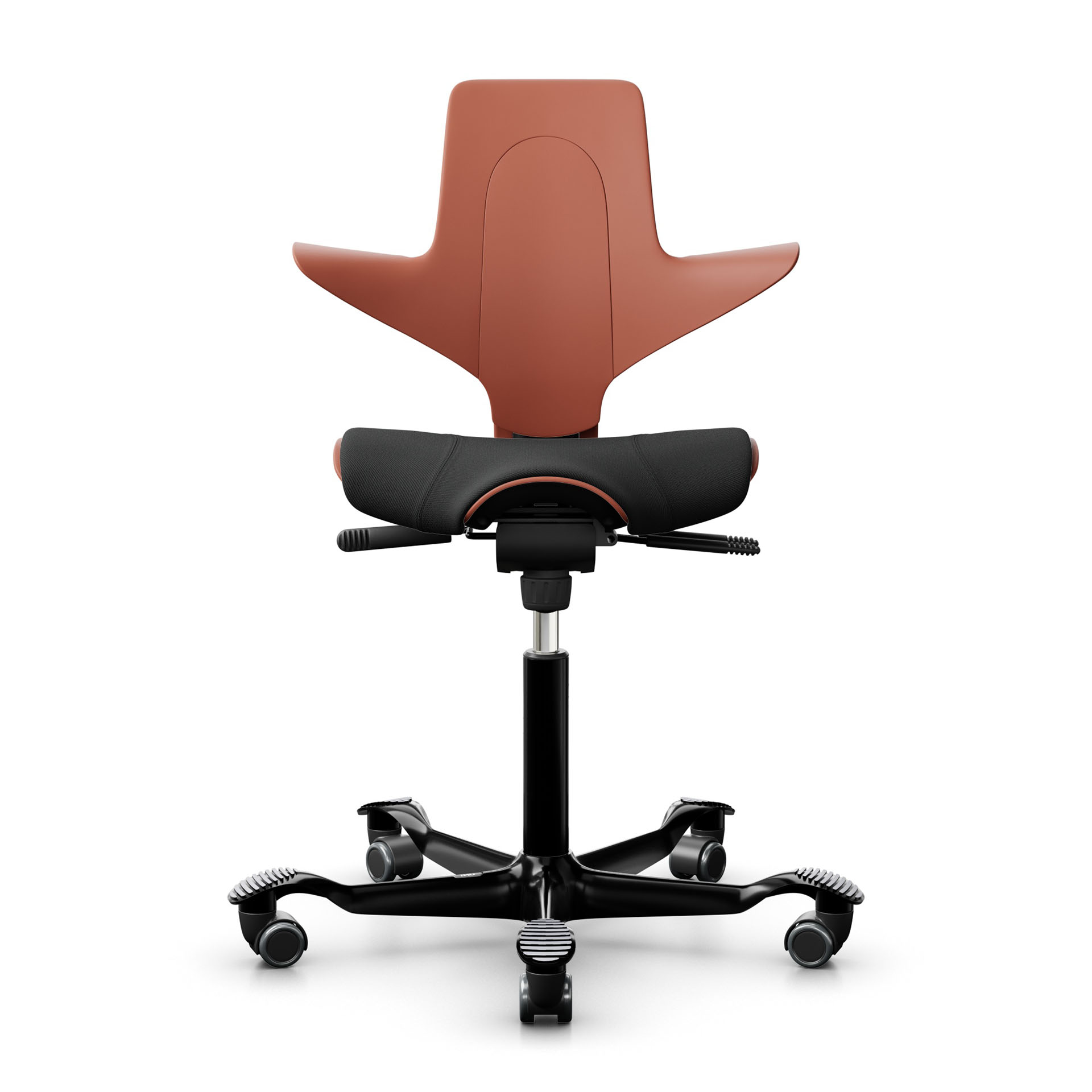 Image of Sattelstuhl HAG Capisco Puls 8020, Rosa-Schwarz/Schwarz, Neu, Ergonomischer Stuhl - ideal für flexibles Arbeiten