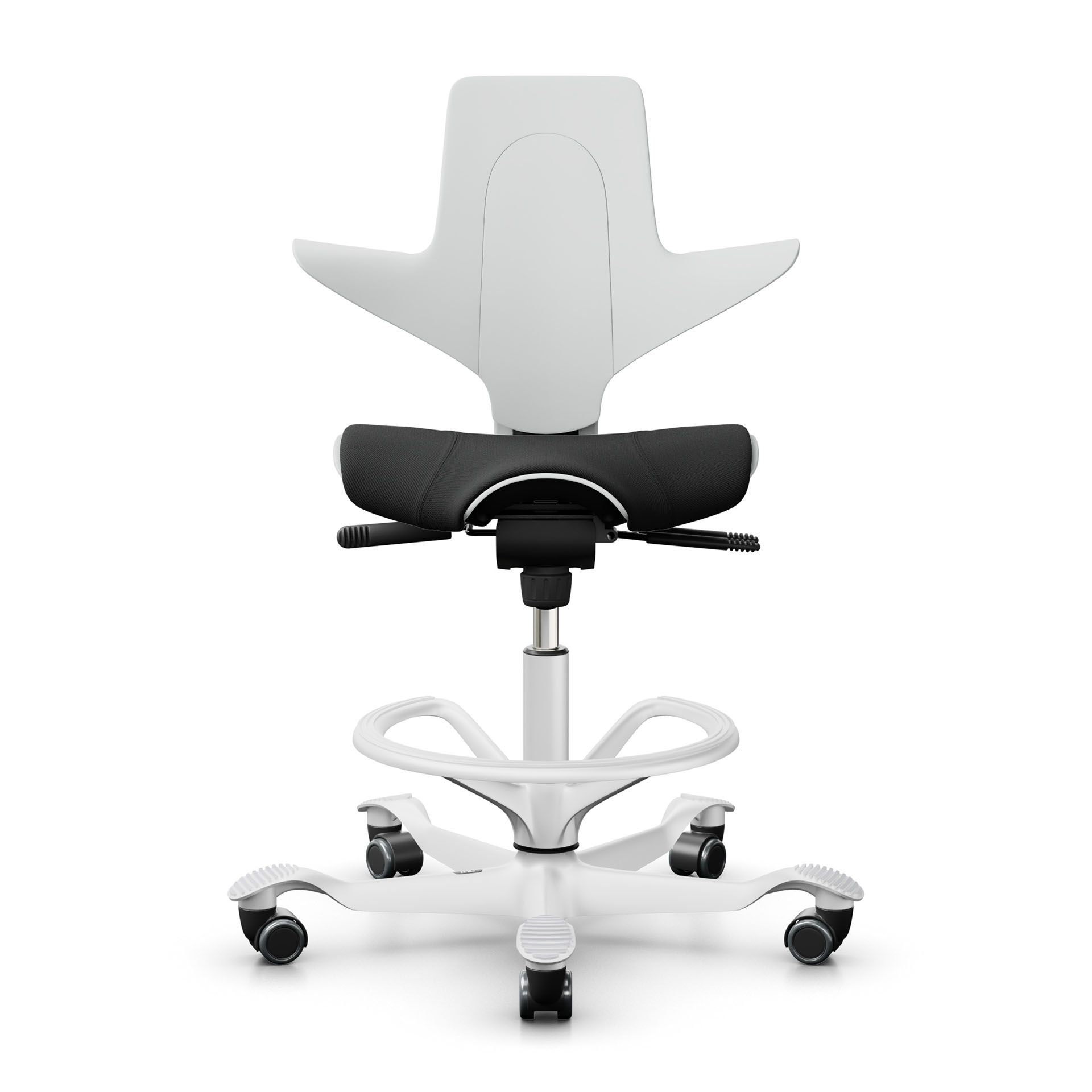 Image of Tresenhocker HAG Capisco Puls 8020, Weiss-Schwarz/Weiss, Neu, Barhocker - Praktisch & Komfortabel