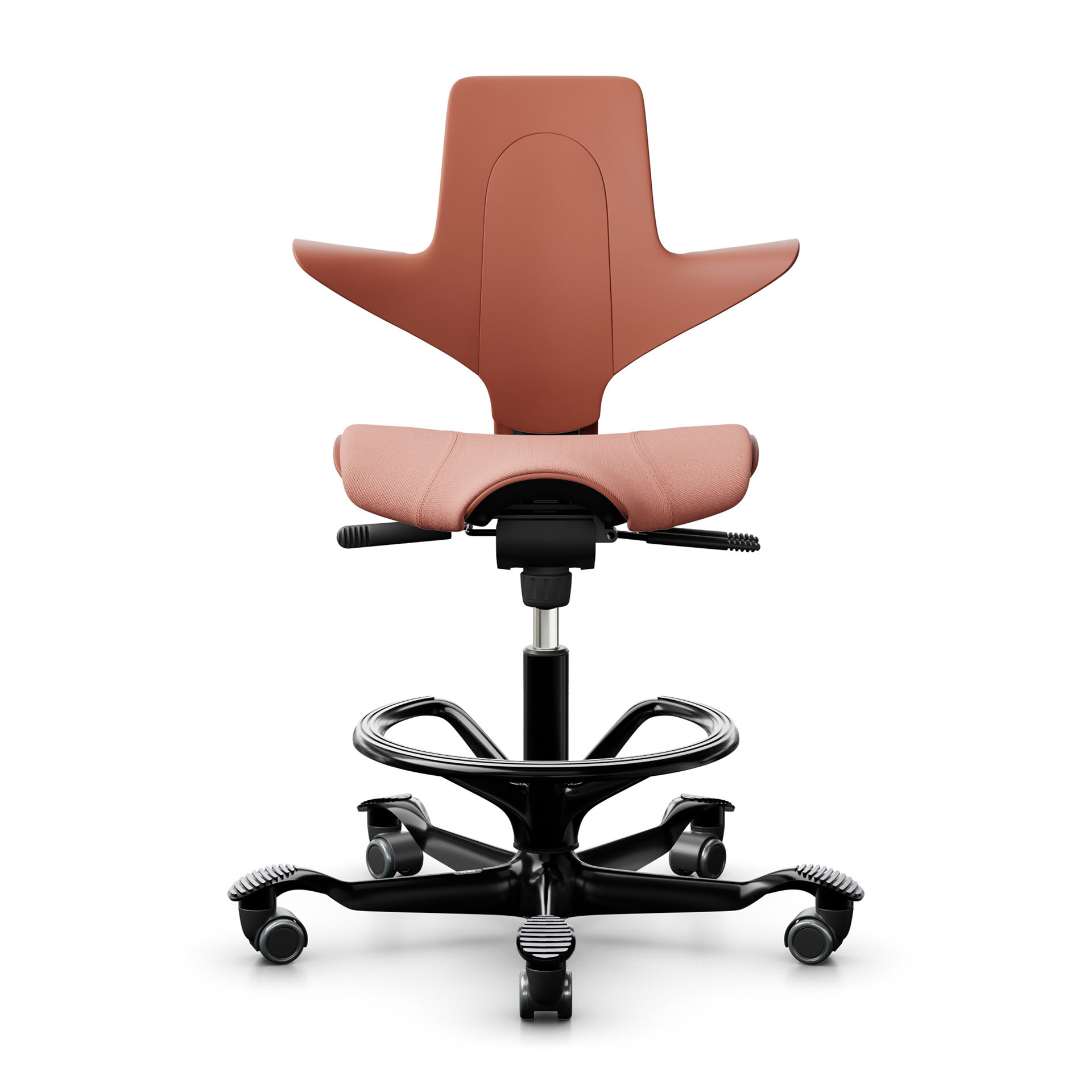 Image of Tresenhocker HAG Capisco Puls 8020, Rosa/Schwarz, Neu, Barhocker - Praktisch & Komfortabel