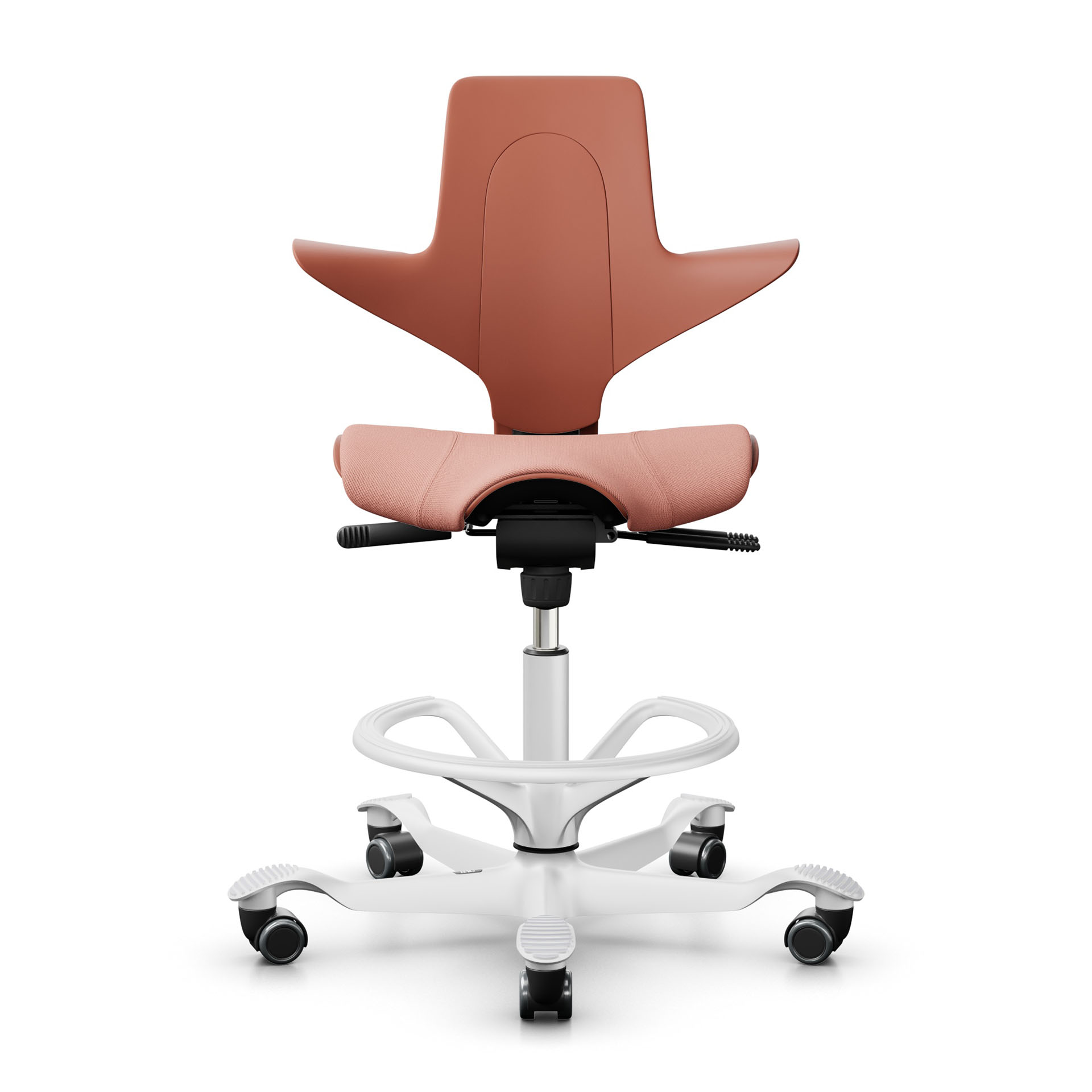 Image of Tresenhocker HAG Capisco Puls 8020, Rosa/Weiss, Neu, Barhocker - Praktisch & Komfortabel