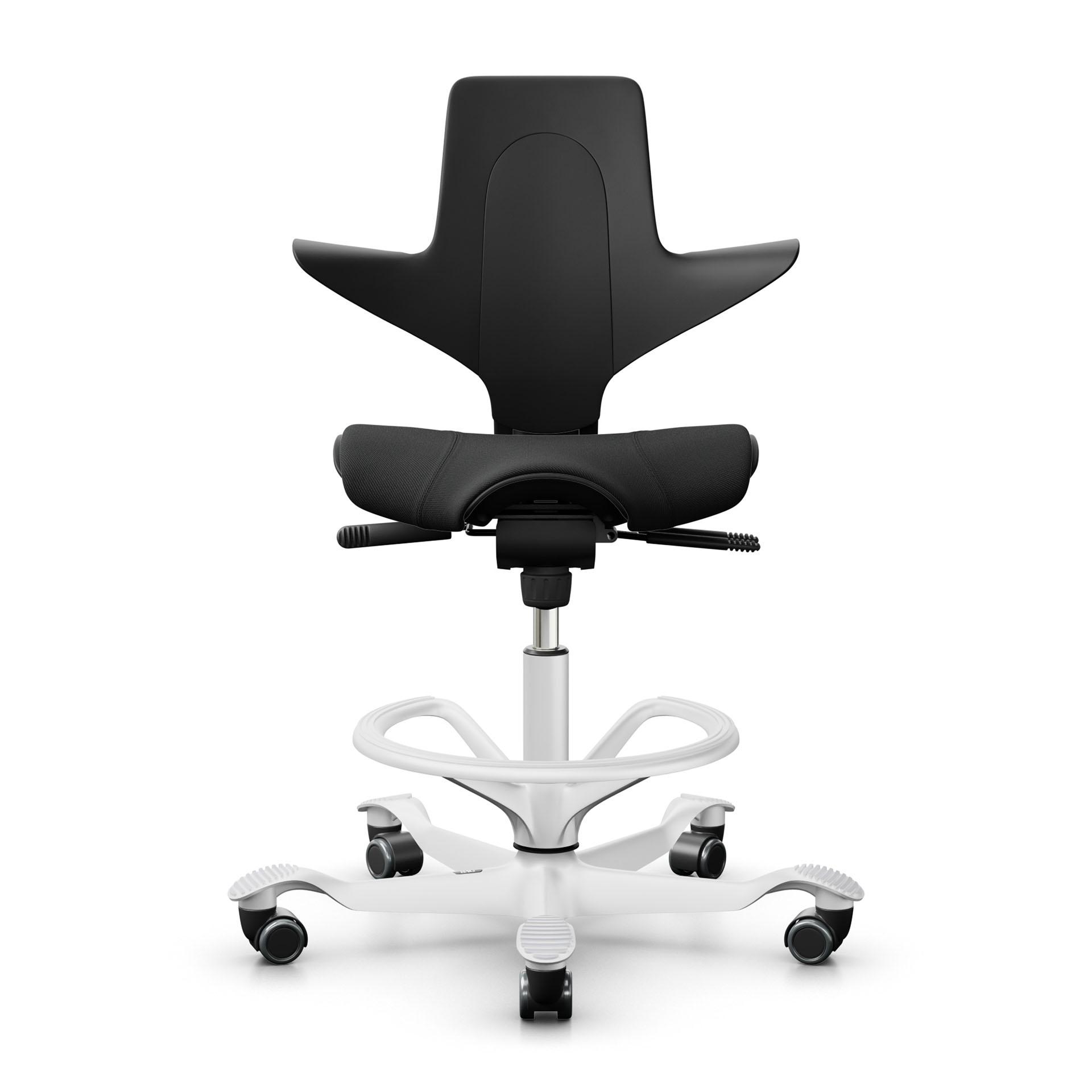Image of Tresenhocker HAG Capisco Puls 8020, Schwarz/Weiss, Neu, Barhocker - Praktisch & Komfortabel