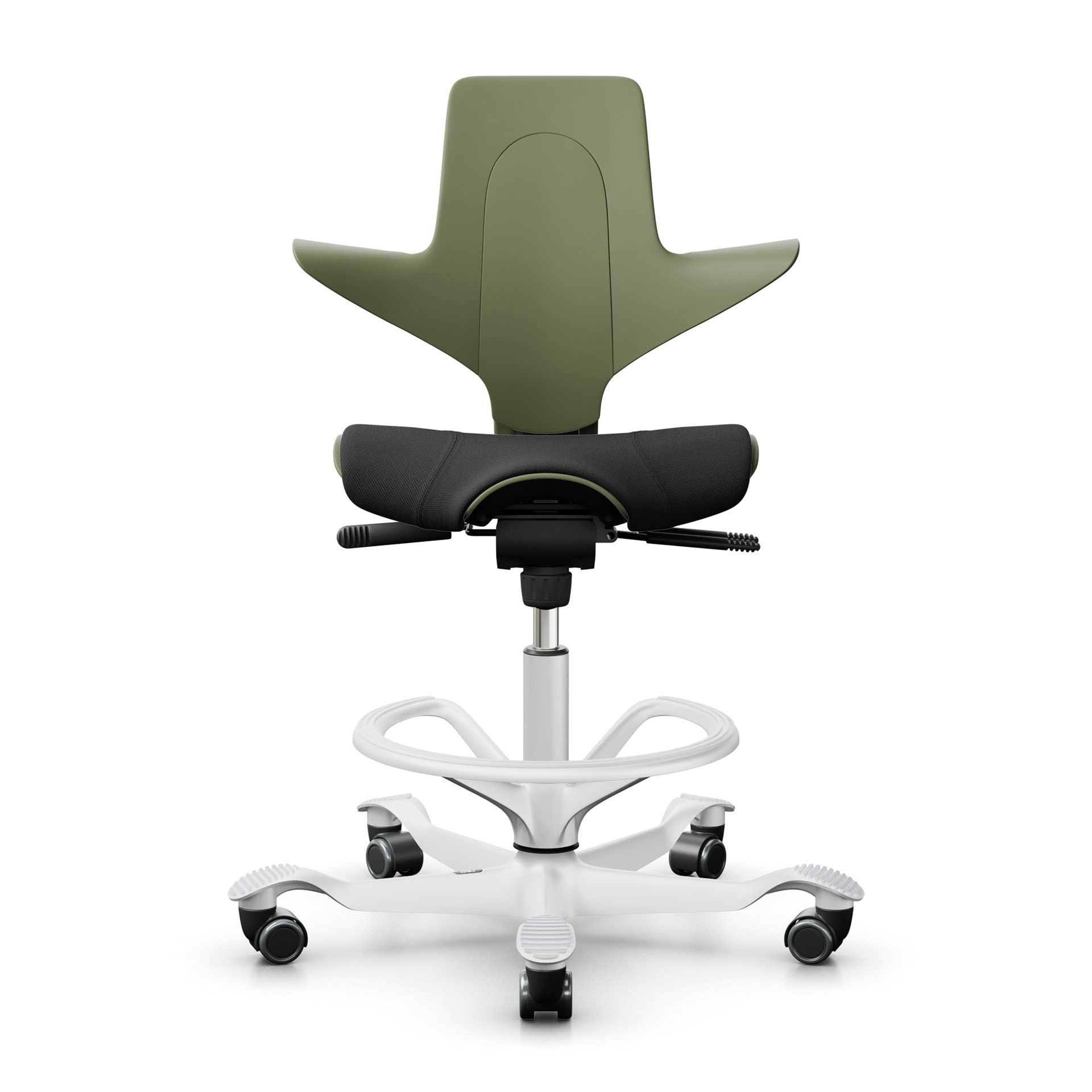 Image of Tresenhocker HAG Capisco Puls 8020, Grün-Schwarz/Weiss, Neu, Barhocker - Praktisch & Komfortabel