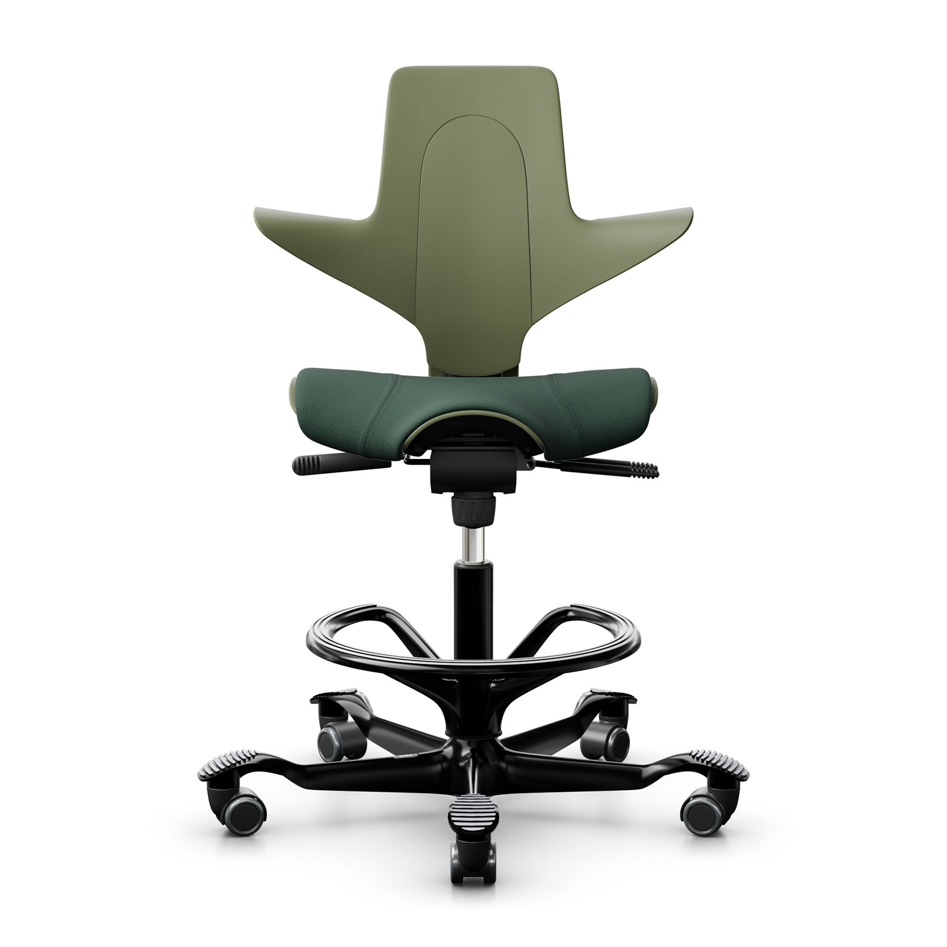 Image of Tresenhocker HAG Capisco Puls 8020, Grün/Schwarz, Neu, Barhocker - Praktisch & Komfortabel