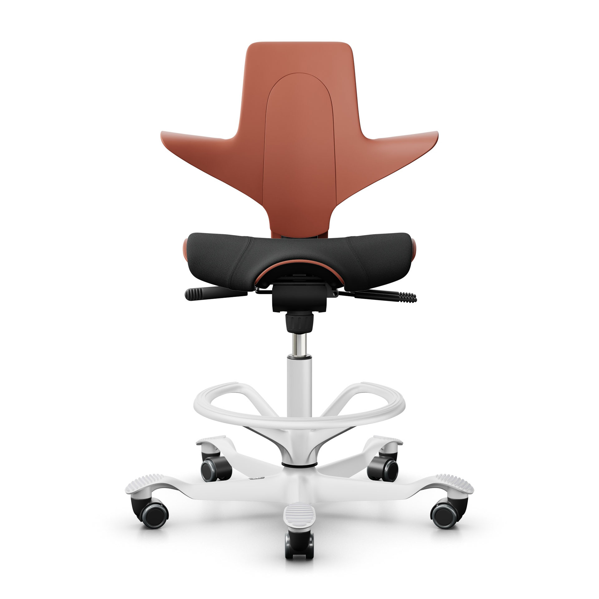 Image of Tresenhocker HAG Capisco Puls 8020, Rosa-Schwarz/Weiss, Neu, Barhocker - Praktisch & Komfortabel