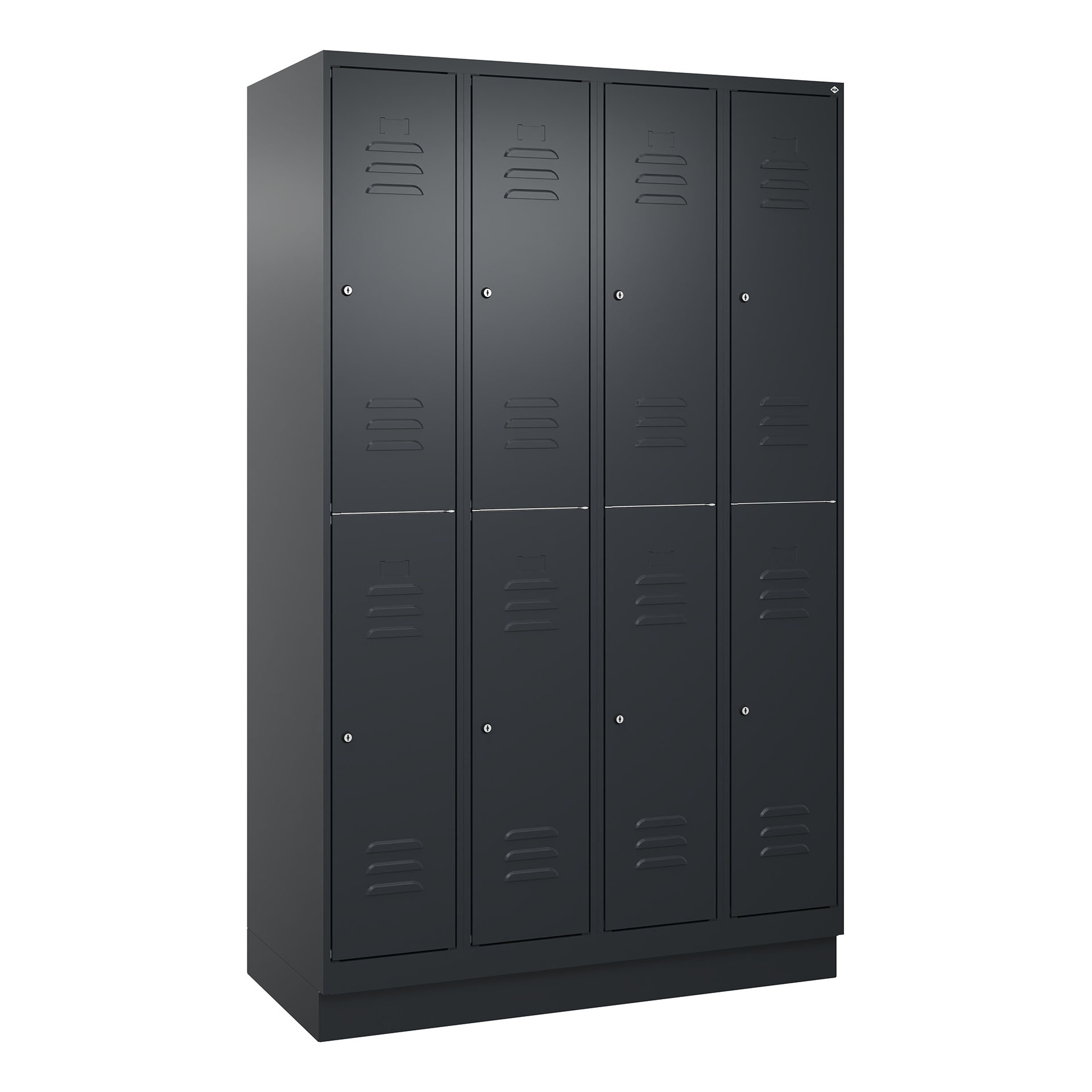 Garderobenspind C+P Classic PLUS, Anthrazit, mit 8 Türen, mit Schlüssel, Neu Robust - ideal für Büro und Empfangsbereich