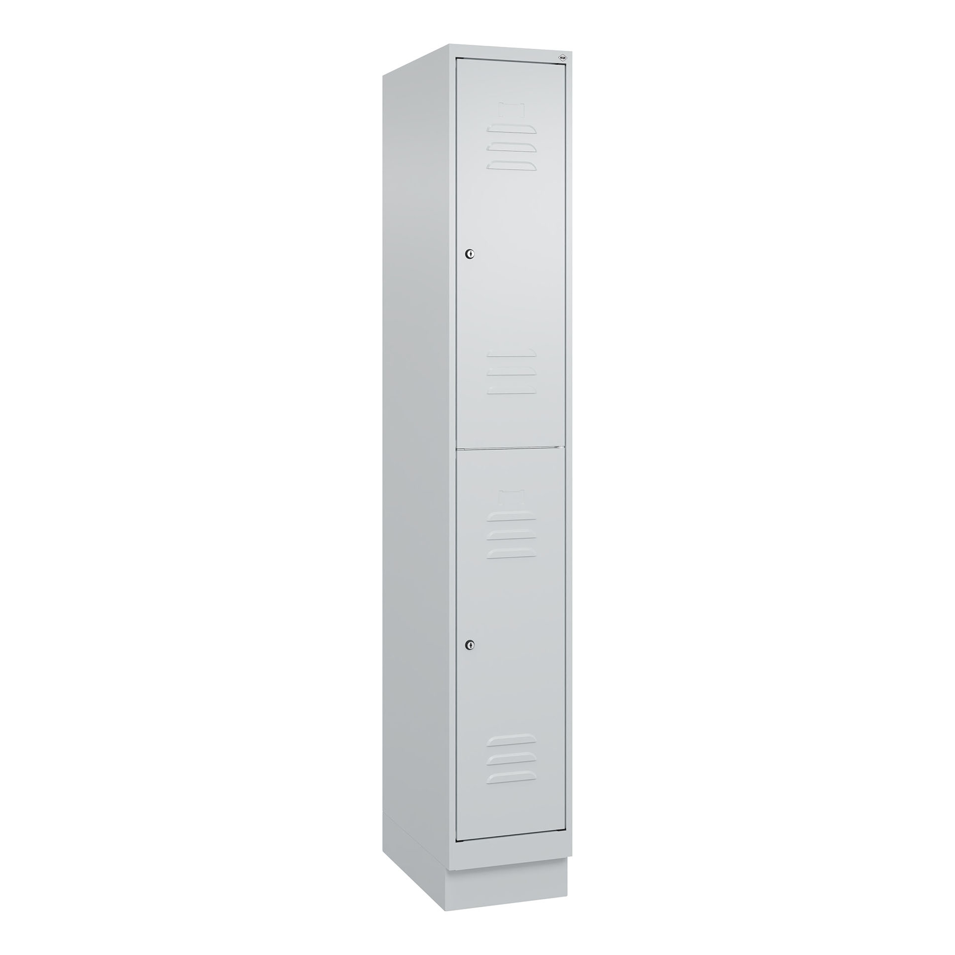 Garderobenspind C+P Classic PLUS, Lichtgrau, mit 2 Türen, mit Schlüssel, Neu Robust - ideal für Büro und Empfangsbereich