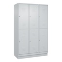 Garderobenspind C+P Classic PLUS (Lichtgrau, 40, mit 6 Türen)