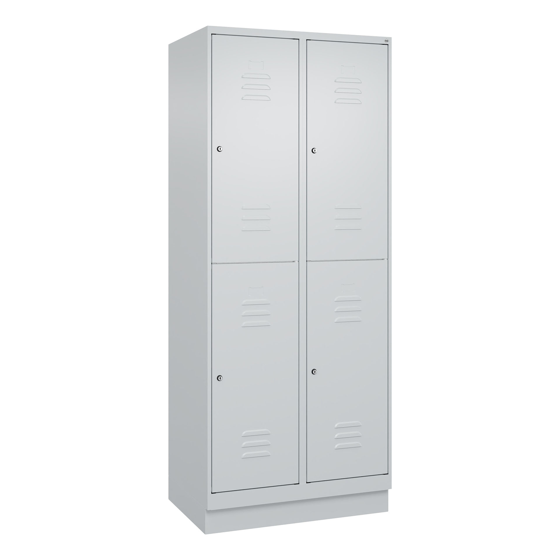 Garderobenspind C+P Classic PLUS, Lichtgrau, mit 4 Türen, mit Schlüssel, Neu Robust - ideal für Büro und Empfangsbereich