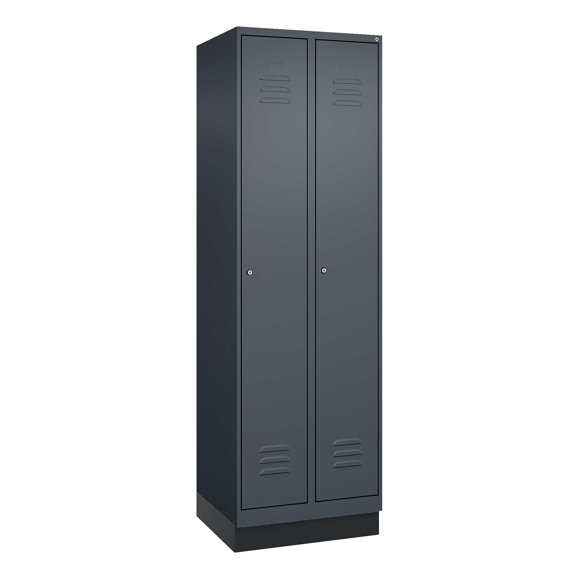 Garderobenspind C+P Classic PLUS, Anthrazit, mit 2 Türen, mit Schlüssel, Neu Robust - ideal für Büro und Empfangsbereich