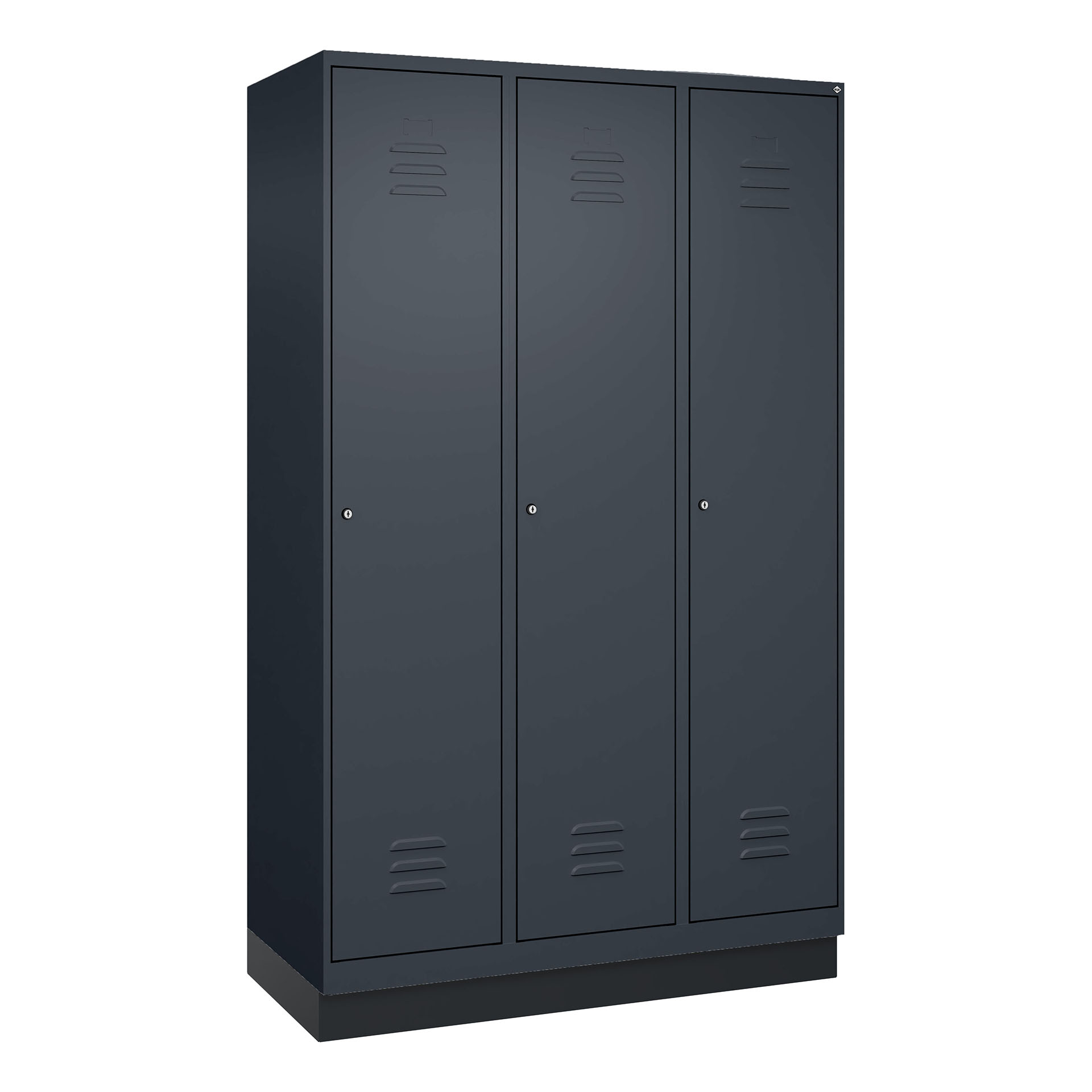 Image of Garderobenspind C+P Classic PLUS, Anthrazit, mit 3 Türen, mit Schlüssel, Neu Robust - ideal für Büro und Empfangsbereich