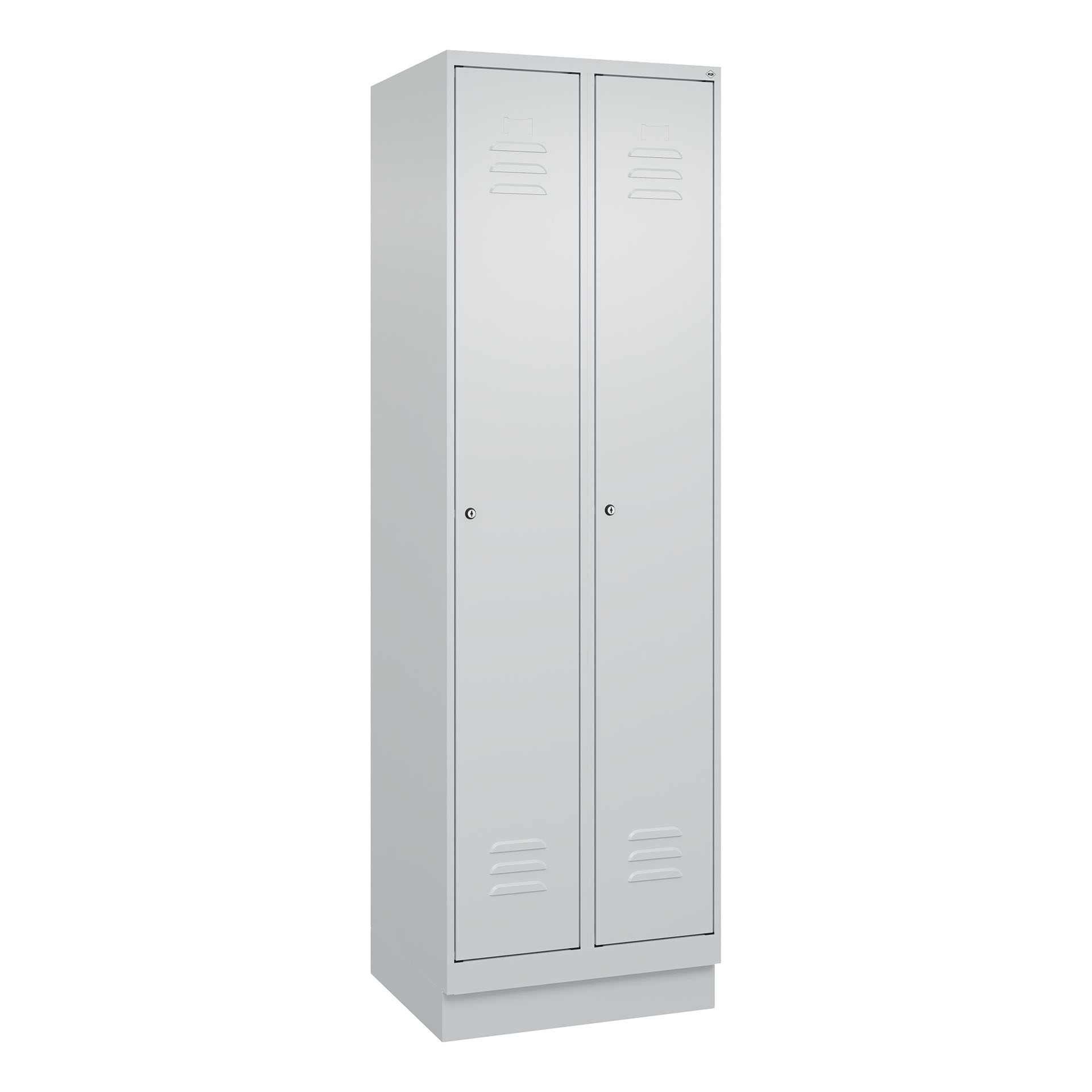 Garderobenspind C+P Classic PLUS, Lichtgrau, mit 2 Türen, mit Schlüssel, Neu Robust - ideal für Büro und Empfangsbereich