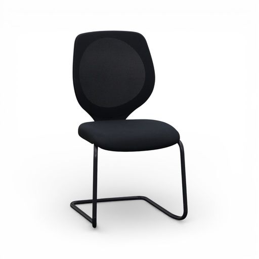 Freischwinger Konferenzstuhl Giroflex 353 (Schwarz, Normal gebraucht, Schwarz, mit Netz-Rückenlehne, ohne Armlehnen)