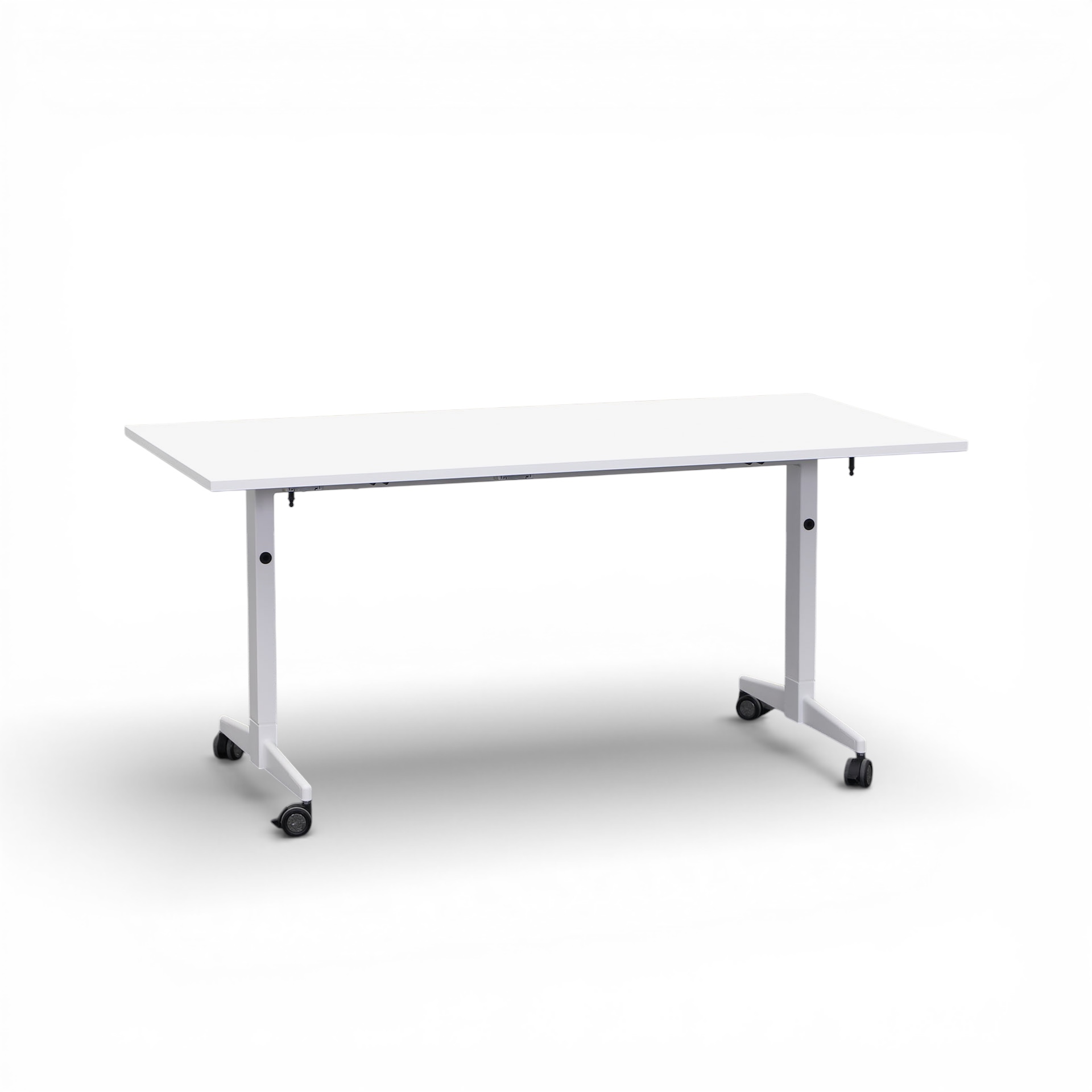 Klapptisch Echo auf Rollen 160x80 cm, Weiss/Weiss, Rechteckig, Gut - Perfekt für Meetings