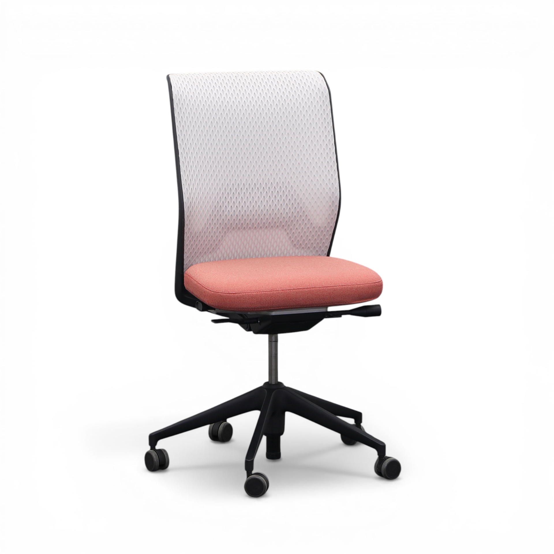 Fauteuil pivotant Vitra ID Mesh sans accoudoirs, Rouge/Noir, Normalement utilisé, Chaise ergonomique - idéale pour un travail flexible
