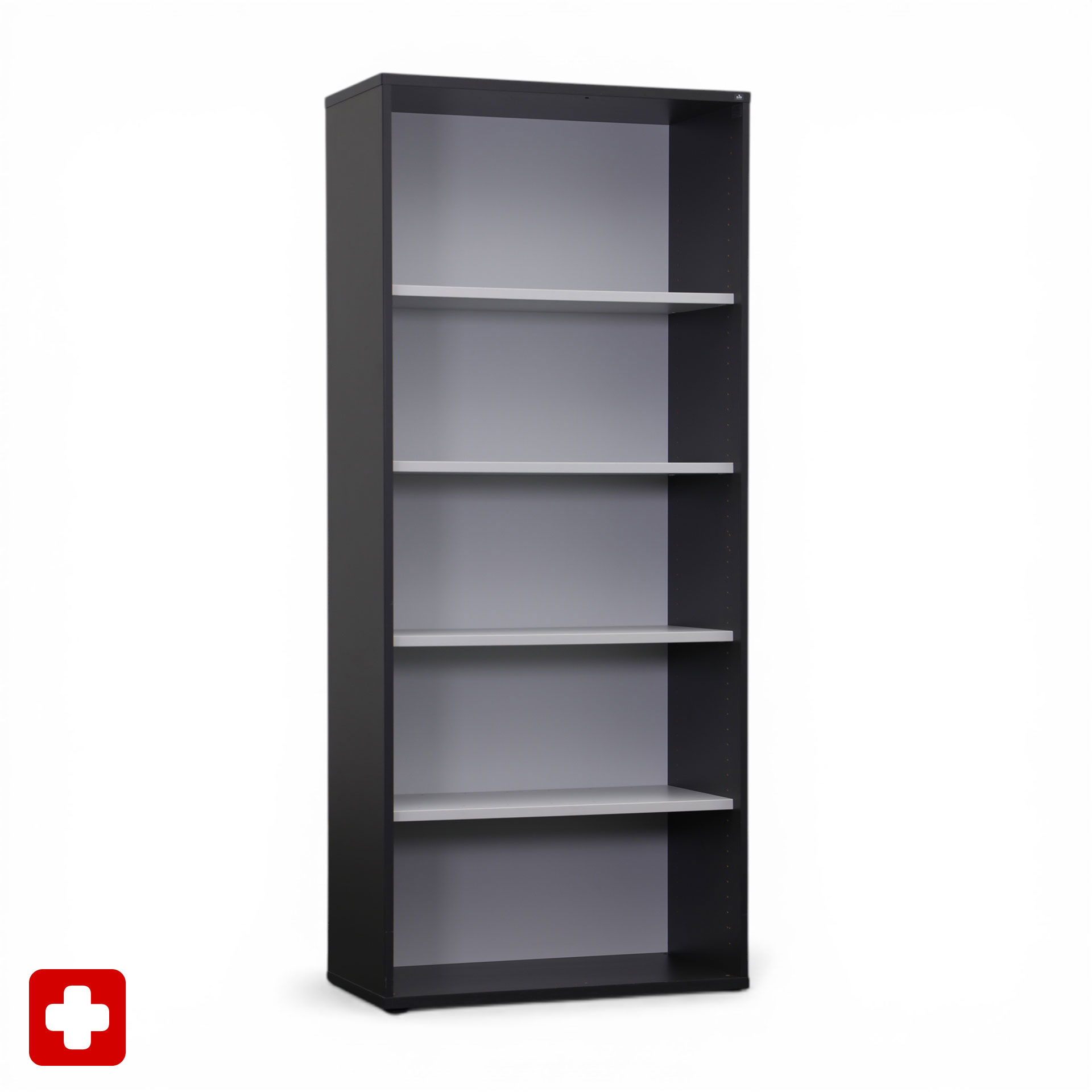 Regal Elan Euroffice, Lichtgrau, 4 Ordner hoch, 80.0 x 187.0 x 40.0 cm, Normal gebraucht - Perfekt für Wohnzimmer und Stauraum